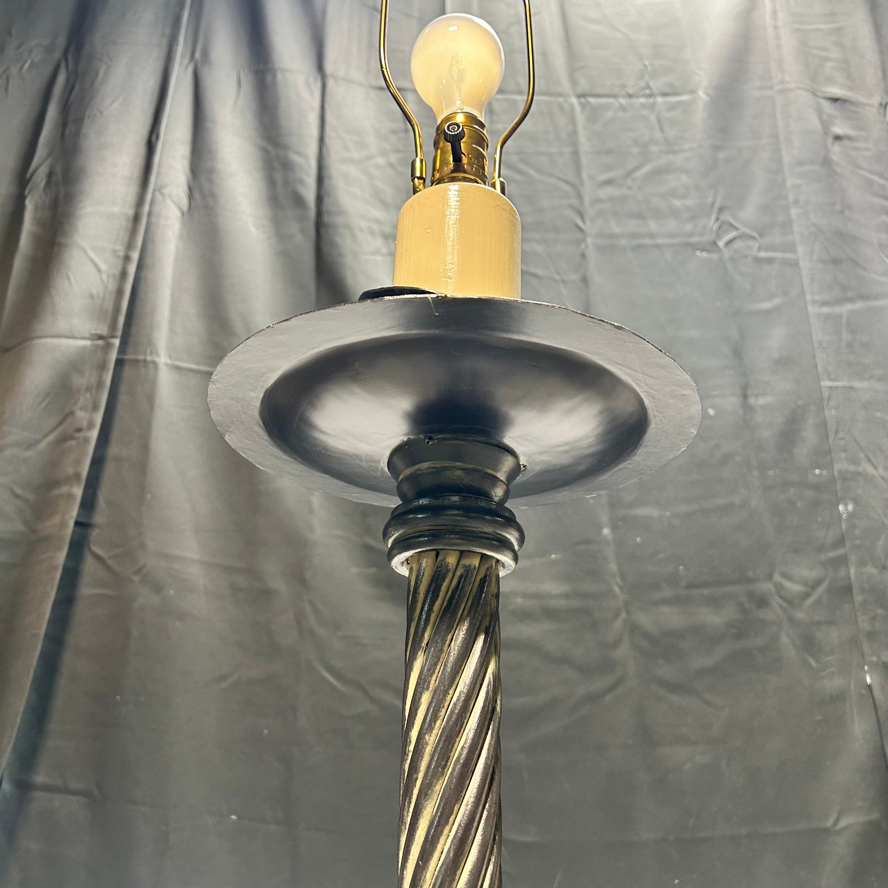 Vintage Heavy Candle Style Wrought Iron Floor Lamp 18"x 69"