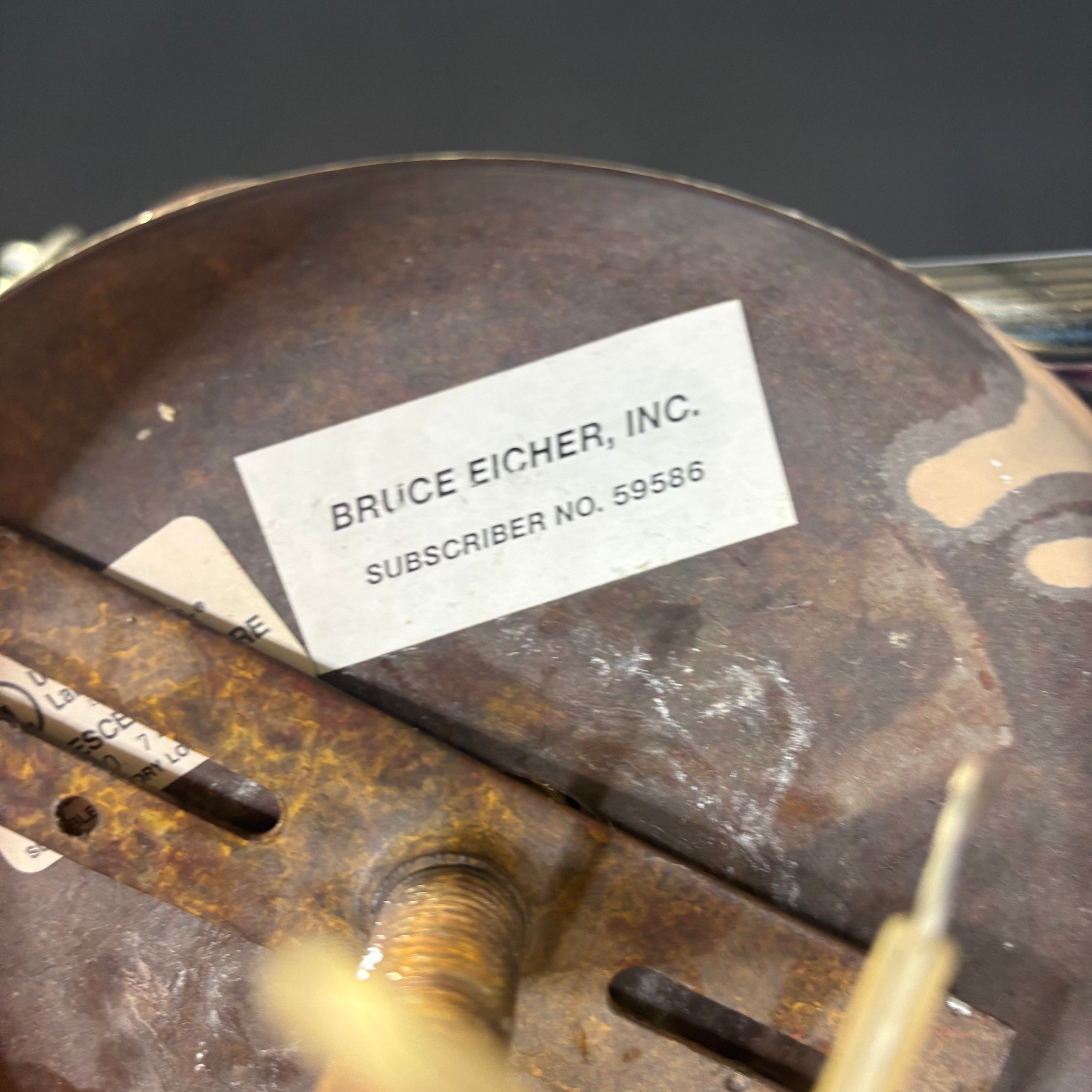 Bruce Eicher 12-Light Tiered French Country Distressed Cream/Gold Wooden with Copper Shades Chandelier 48” Diameter x 65”