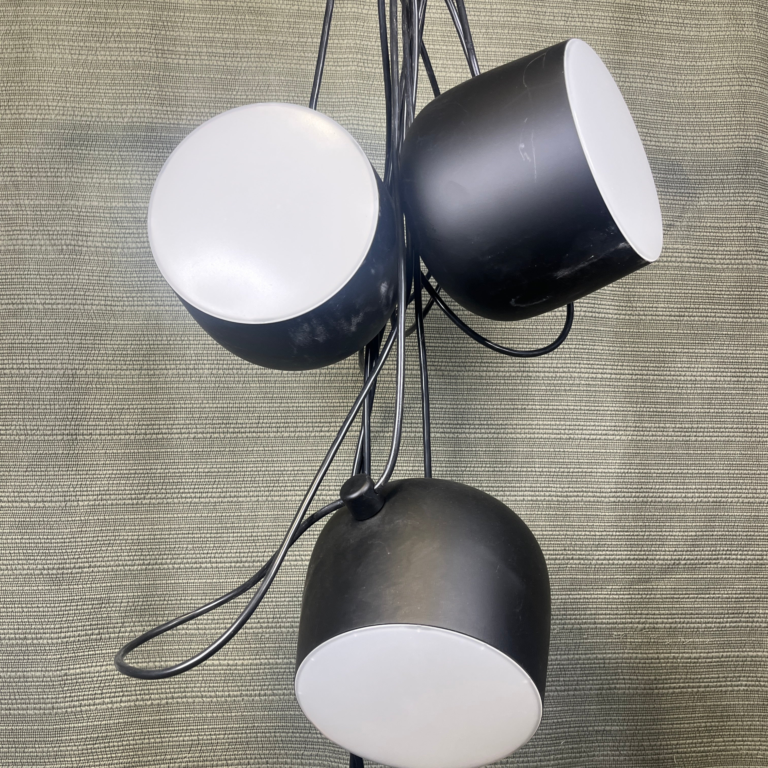 Flos Aim 3-Light LED Black Metal Aimable Chandelier 9.6" Diameter @ Shades x --