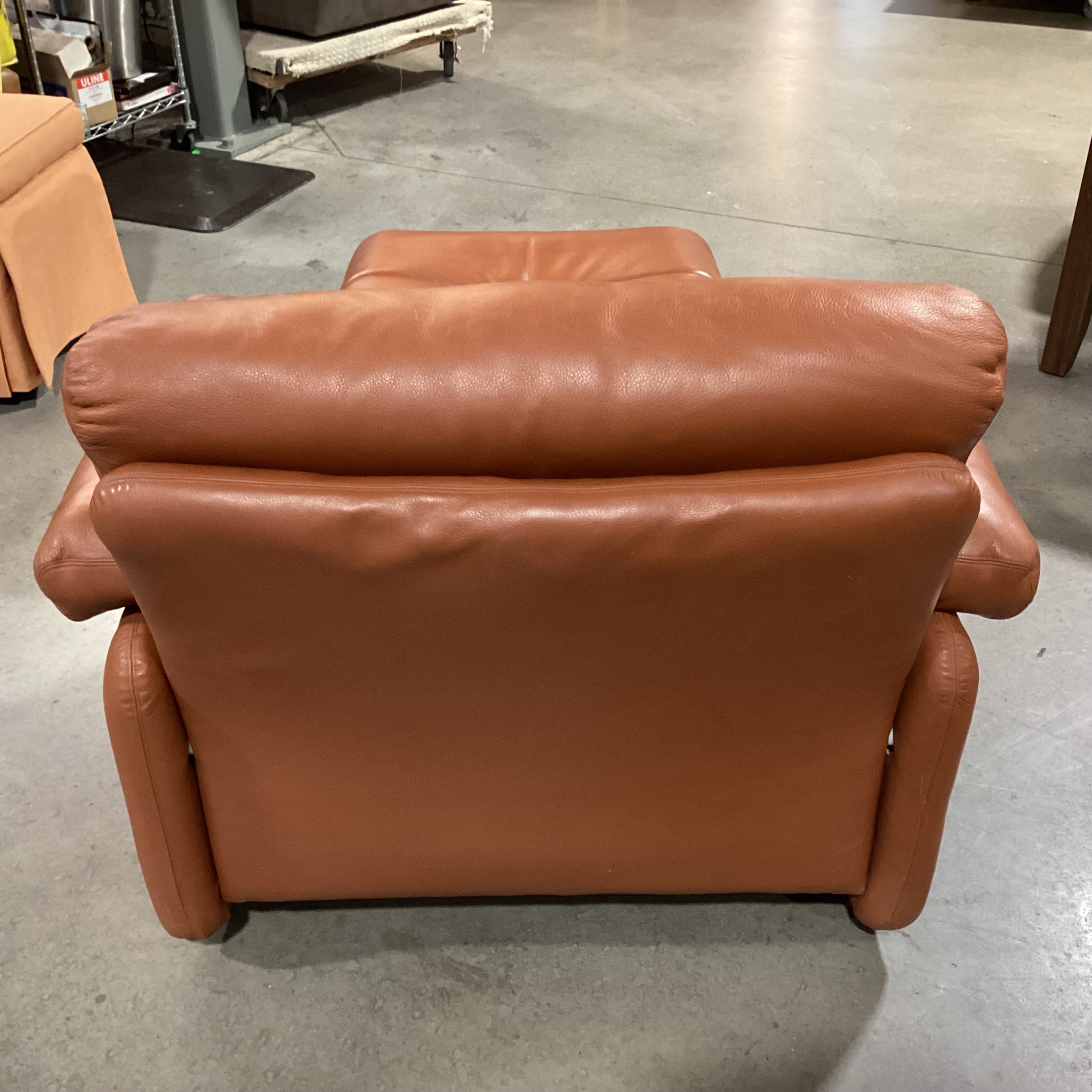 Afra & Tobia Scarpa for B&B Italia Coronado Leather with Ottoman Lounge Chair 38"x 36"x 29"
