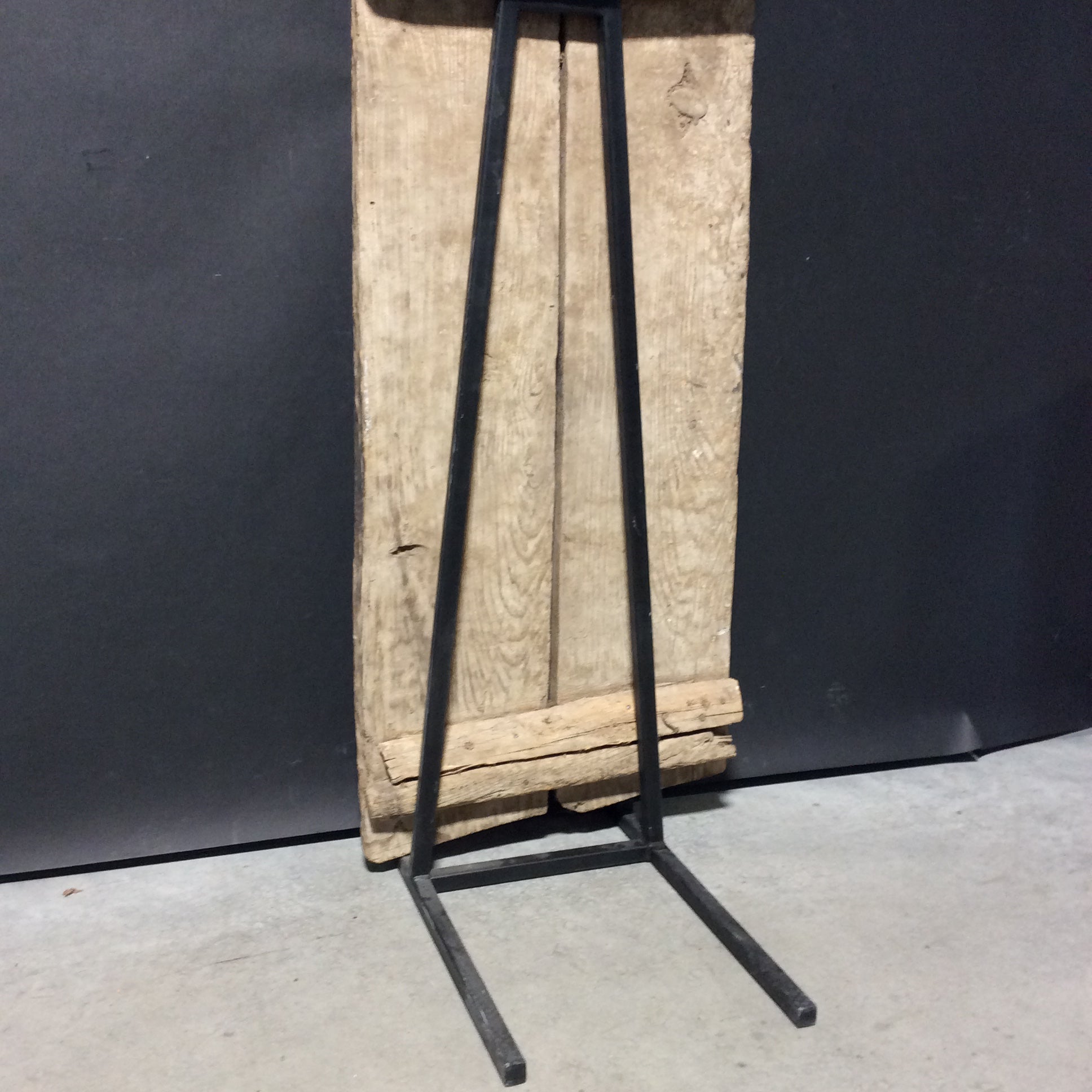 Antique 19th Century Flax Seed Thresher With Custom Metal Stand (S&SB) 23" W x 24" D x 64" H