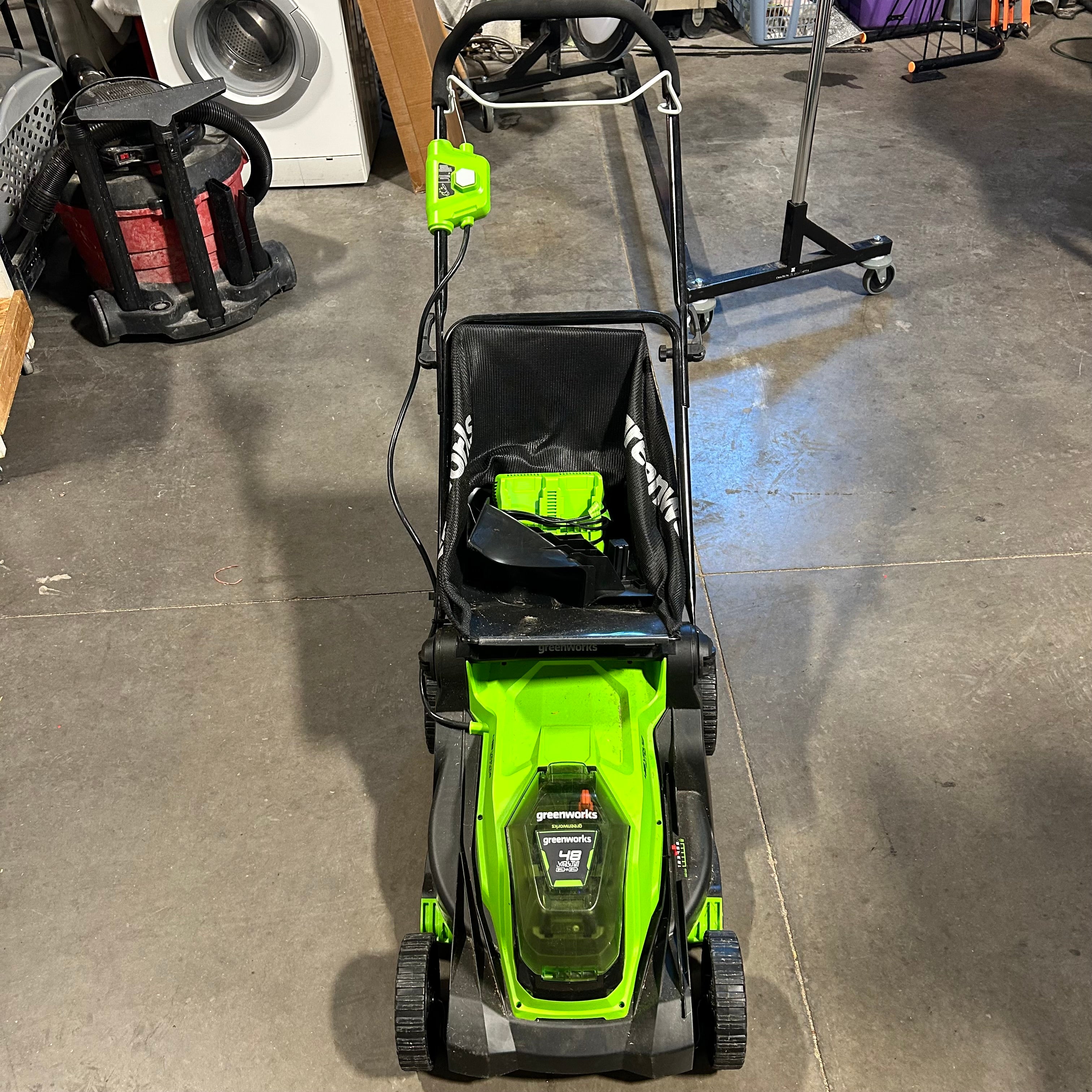 Greenworks 48V Lawn Mower With Charger & 2 Batteries