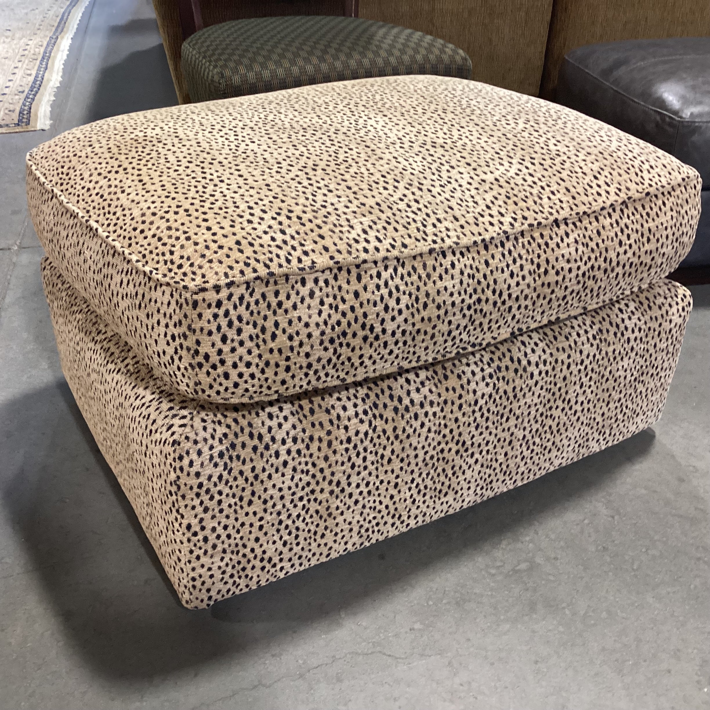 Custom Cheetah Print with Casters Ottoman 31"x 26" 17"