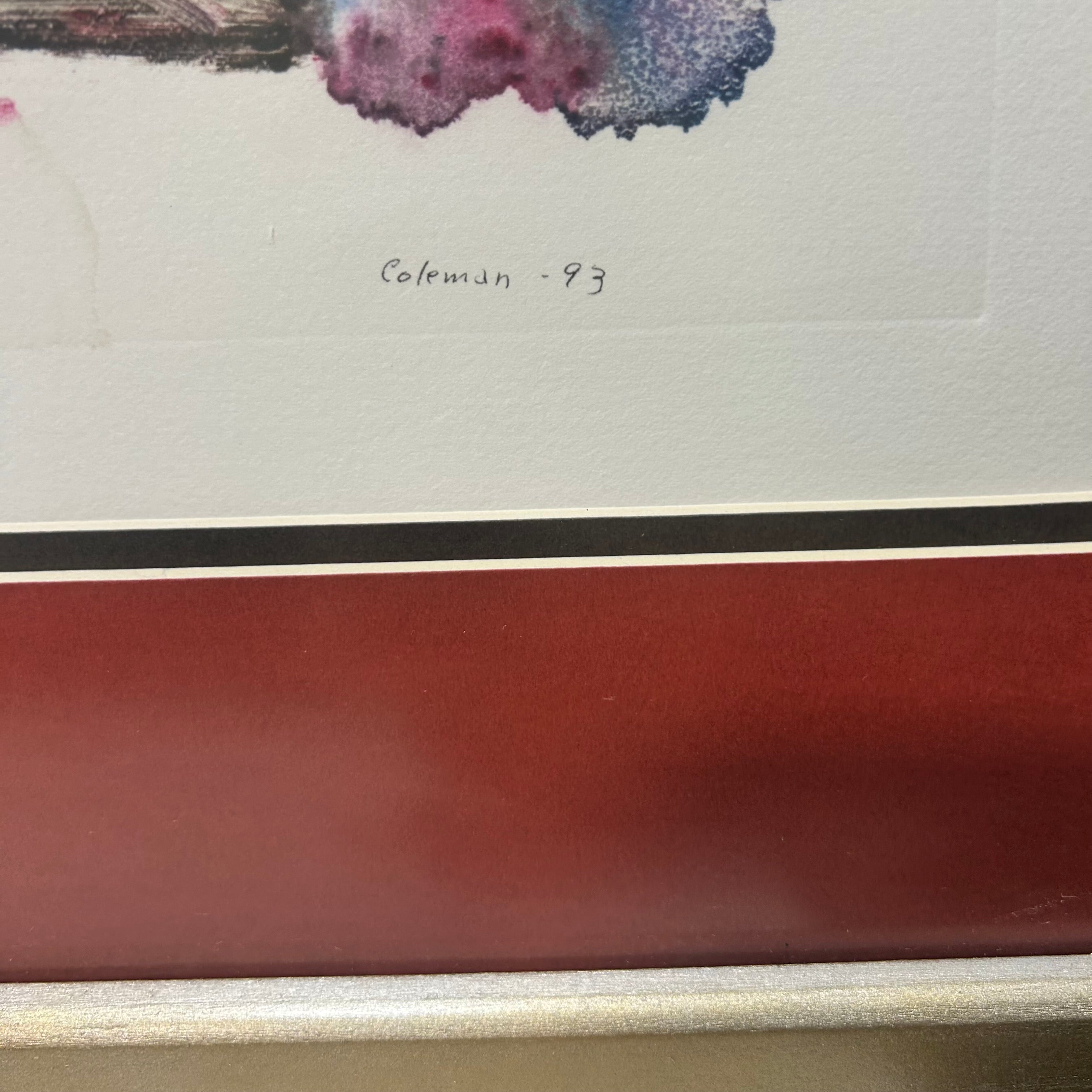 A, Colman 93 Water Color "The Umbrella #2"  29"x 25"