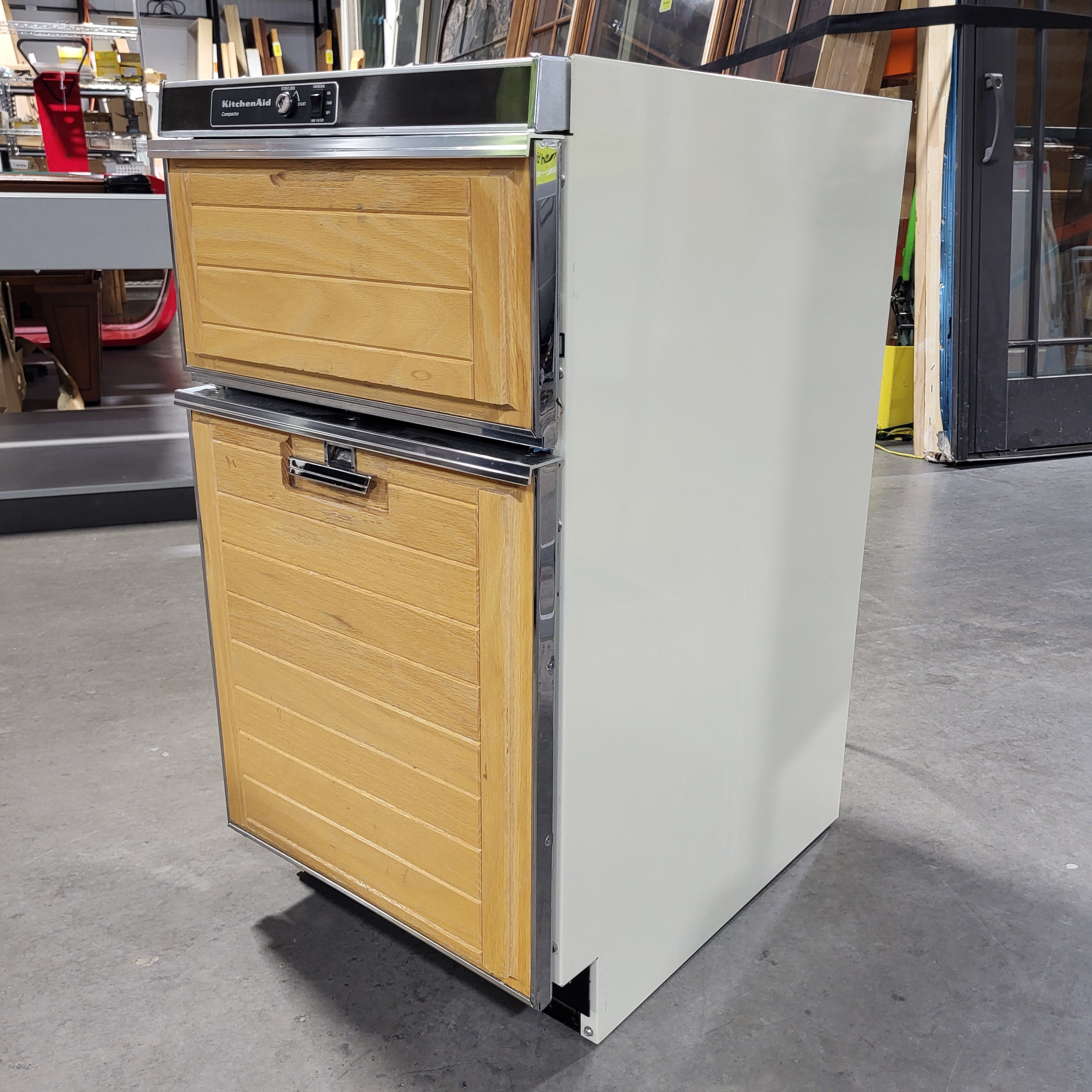 KitchenAid Wood Paneled Trash Compactor 18"x 24.5"x 34.5"