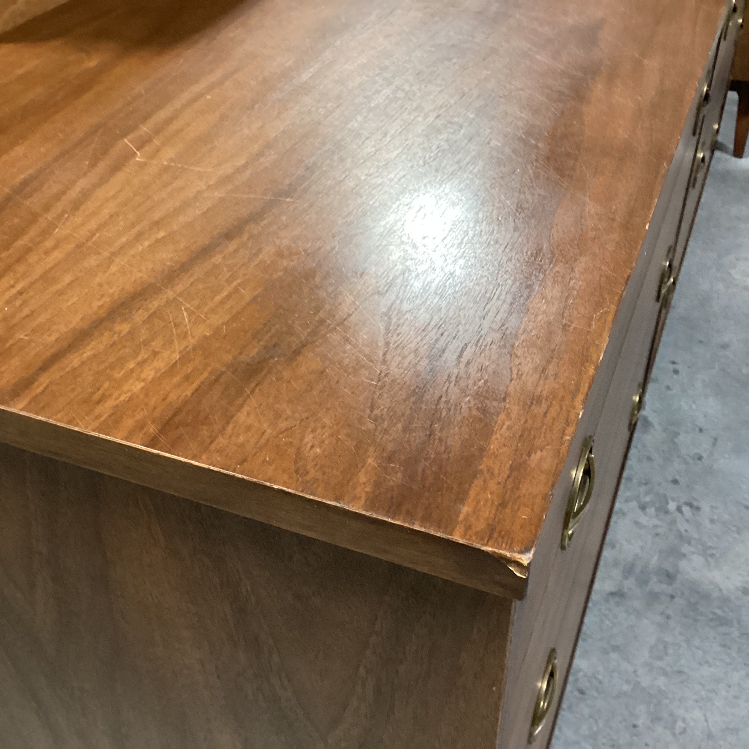 Mid Century Walnut 6 Drawer Dresser 60"x 18"x 31"