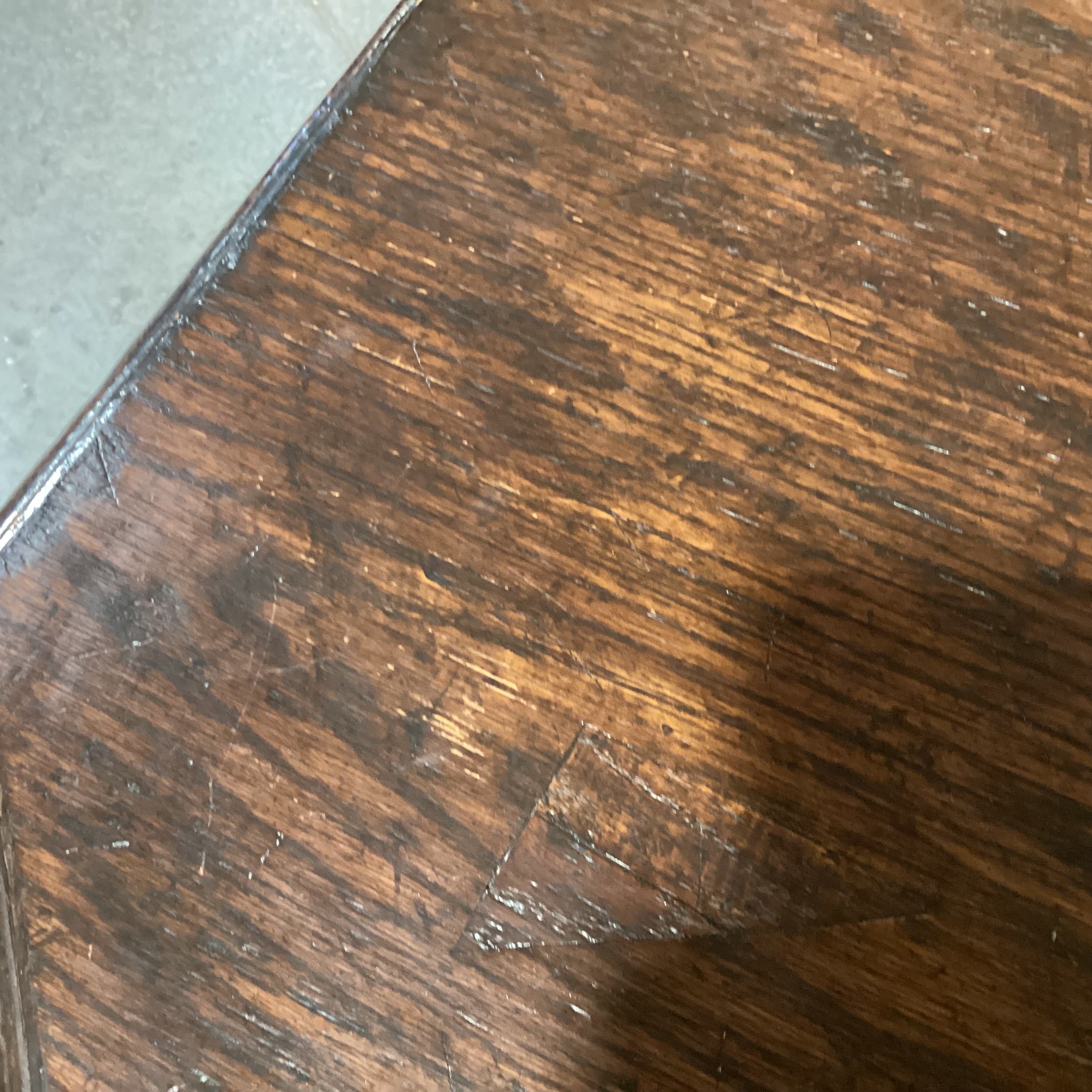 Collection Reproductions Dark Finish Carved Wood & Iron Stringer End Table 30"x 24"x 25.5"