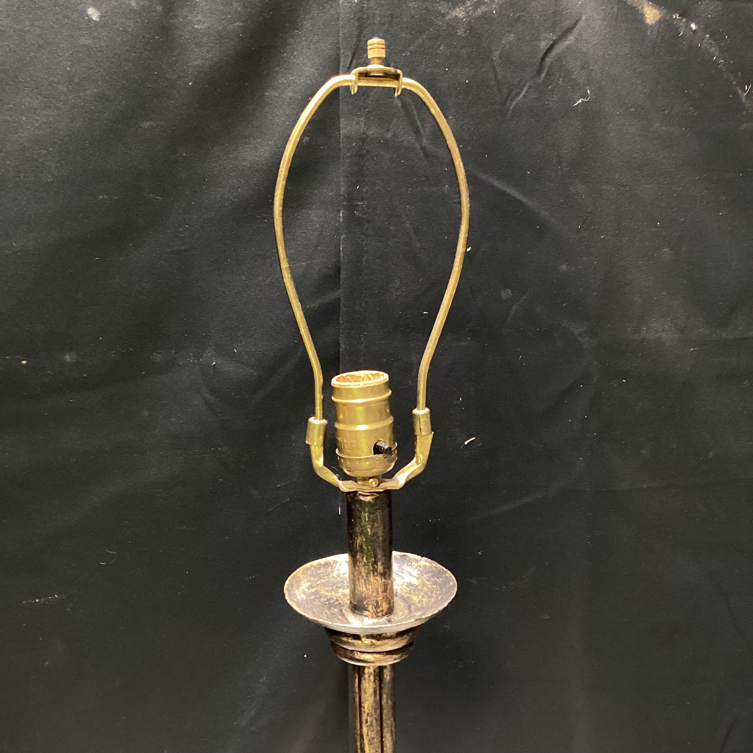 Vintage Knotted Metal Tripod Table Lamp 11" x 10" x 33"