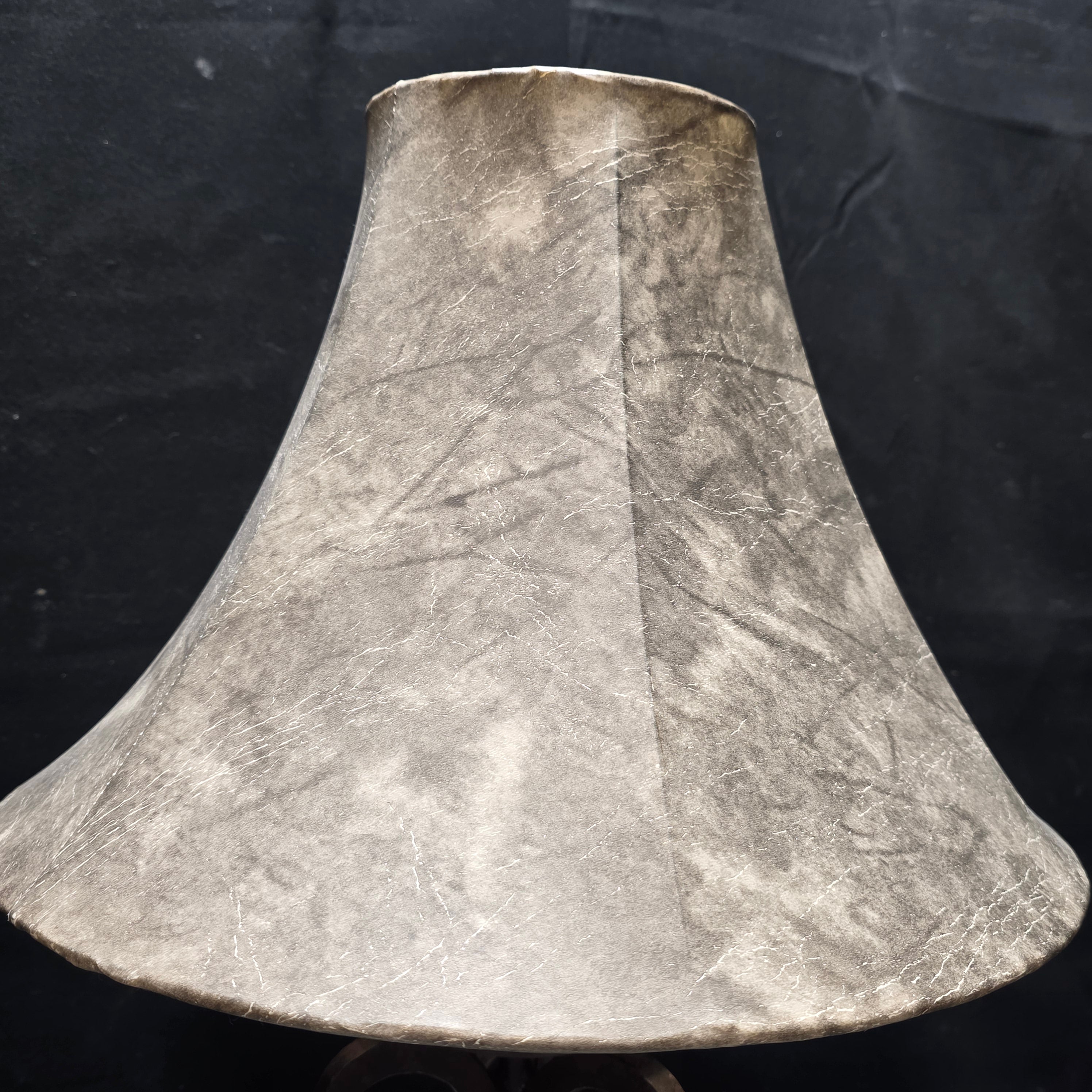 Rustic Scrolled Wrought Iron Table Lamp with Antiqued Finish 15"Dx32"