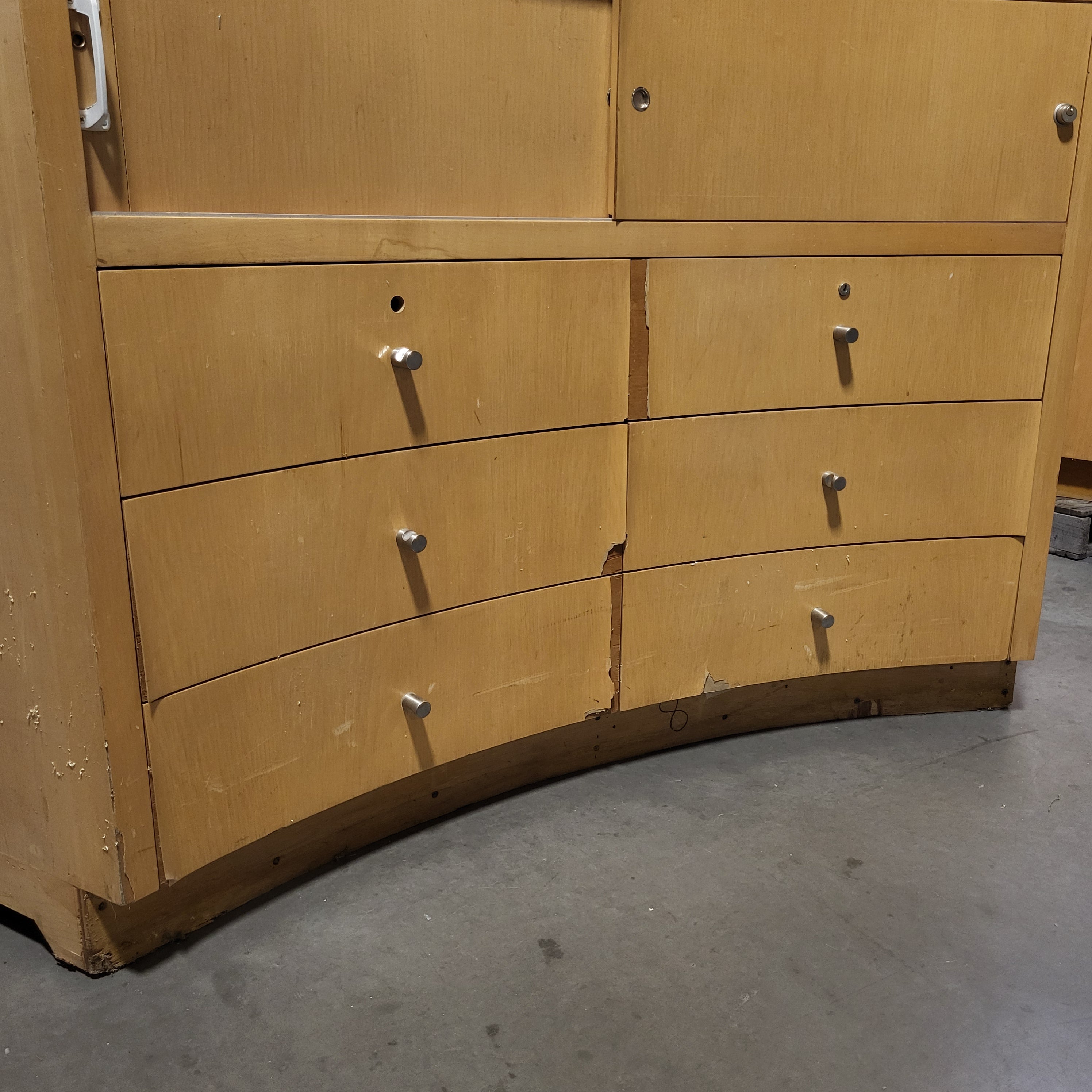 Veneer Glass Front 6 Drawer 2 Sliding Doors Display Case 73.5"x 24"x 40"