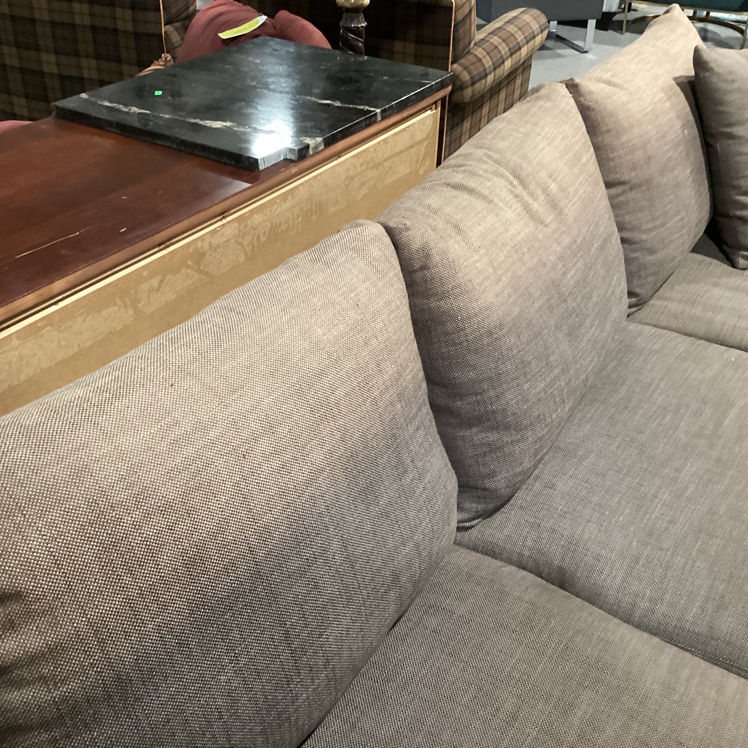 Camerich Brown Linen Down Mix Modern 2 Piece Sectional 113"x 89"x 44"x 25"