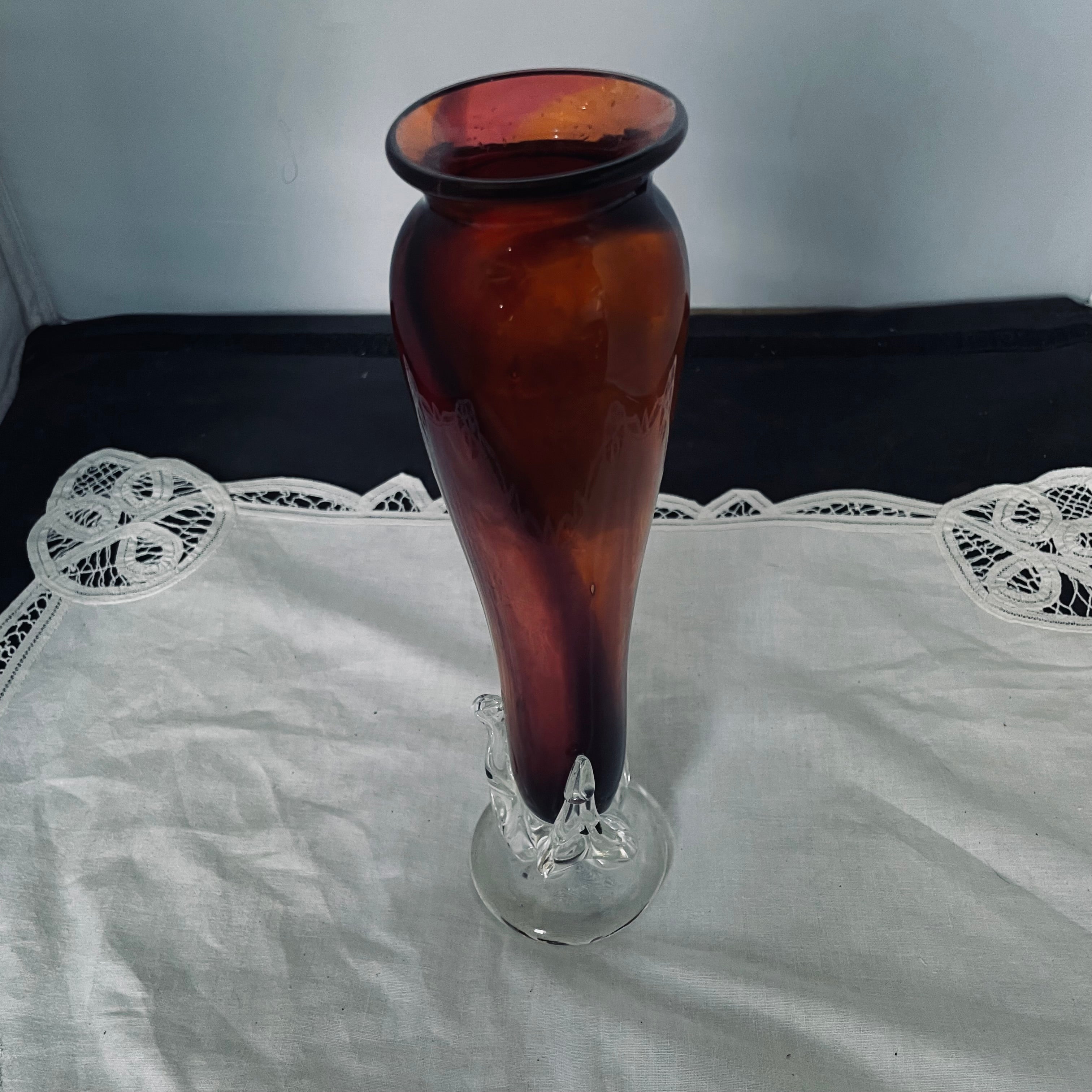Amy Nowell Signed Handblown Art Glass Vase, 10.5"