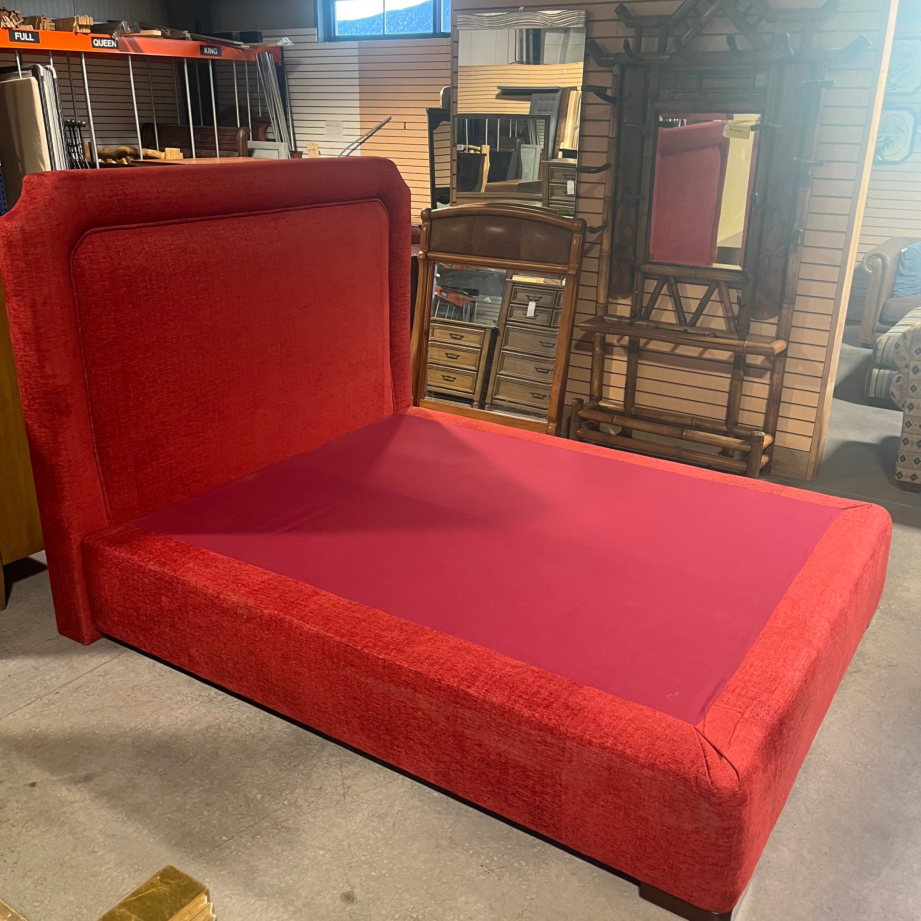 QUEEN Red Upholster Platform Style Bed Set