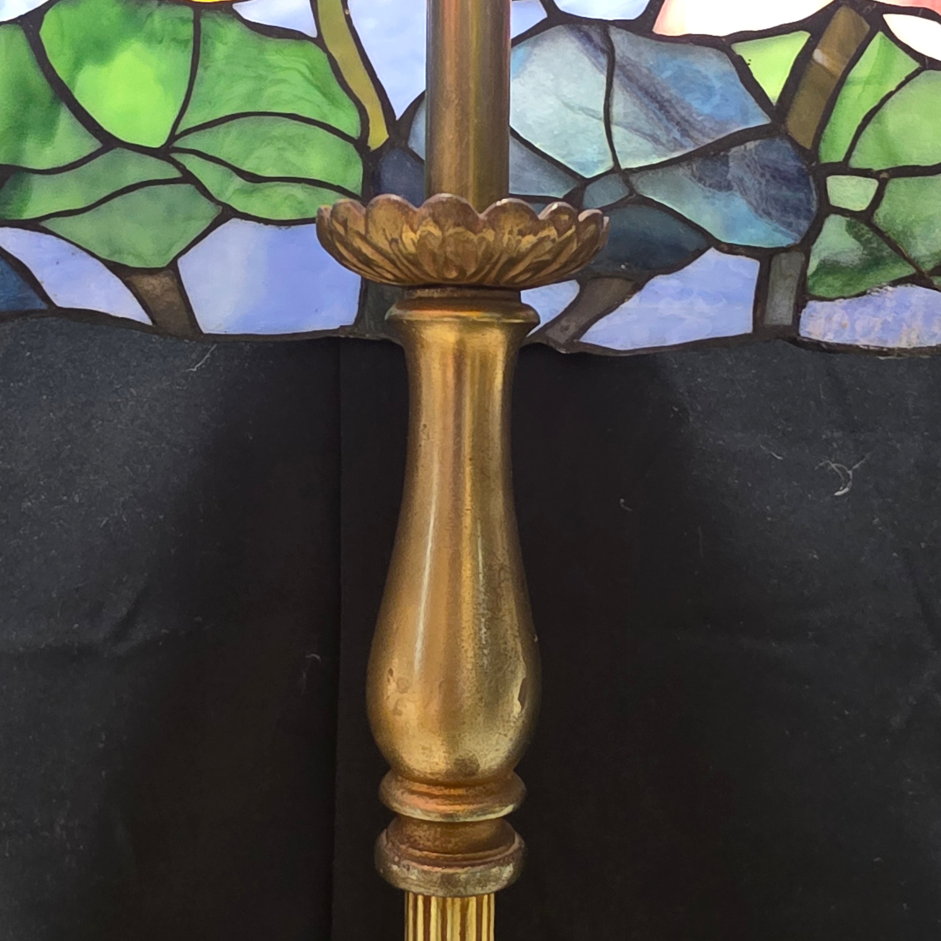 Tiffany Style Dragon Fly and Flowers Colorful Floor Lamp 20"Dx63"