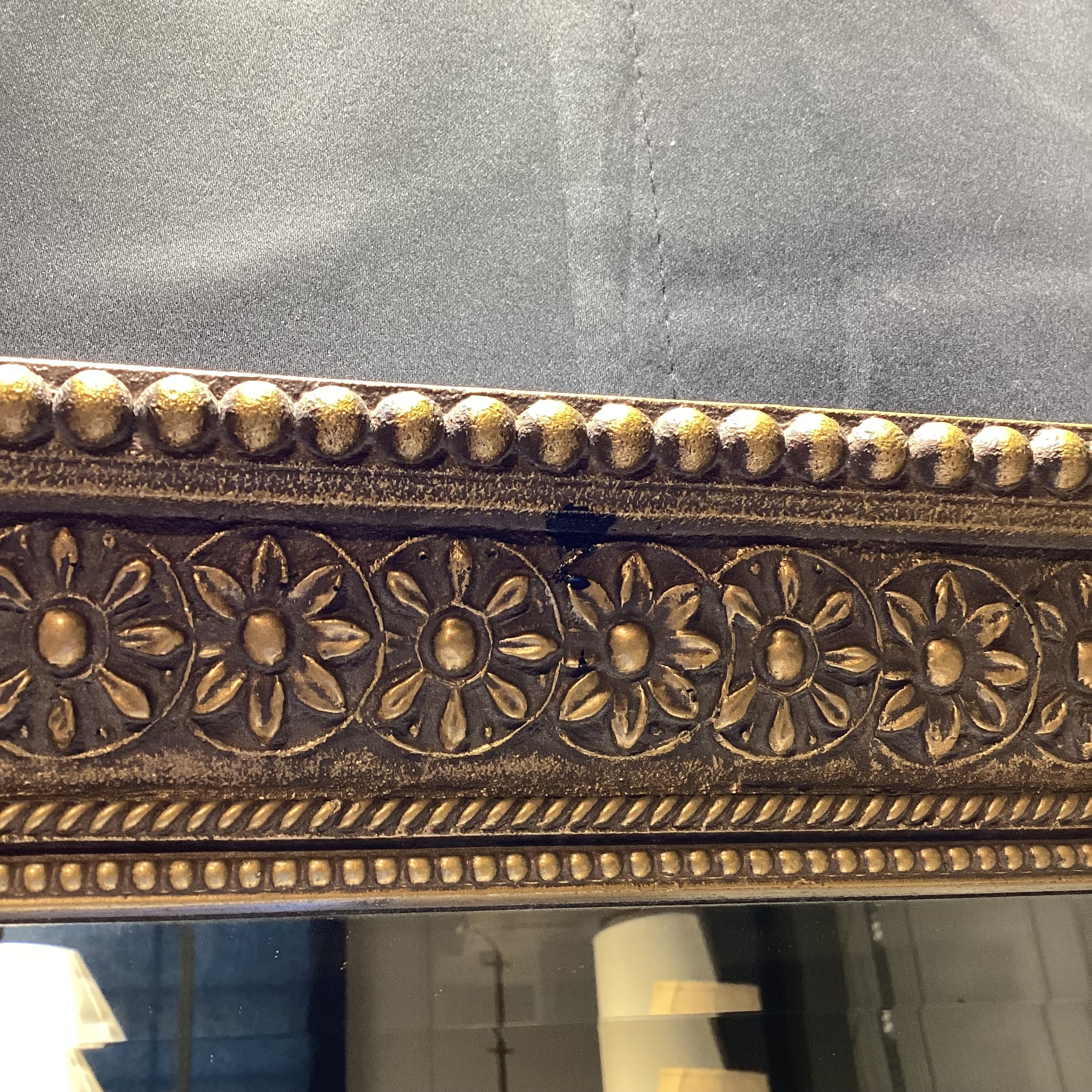 Gold Bevelled Edge 3D Floral Motif Wall Mirror 29" x 41"