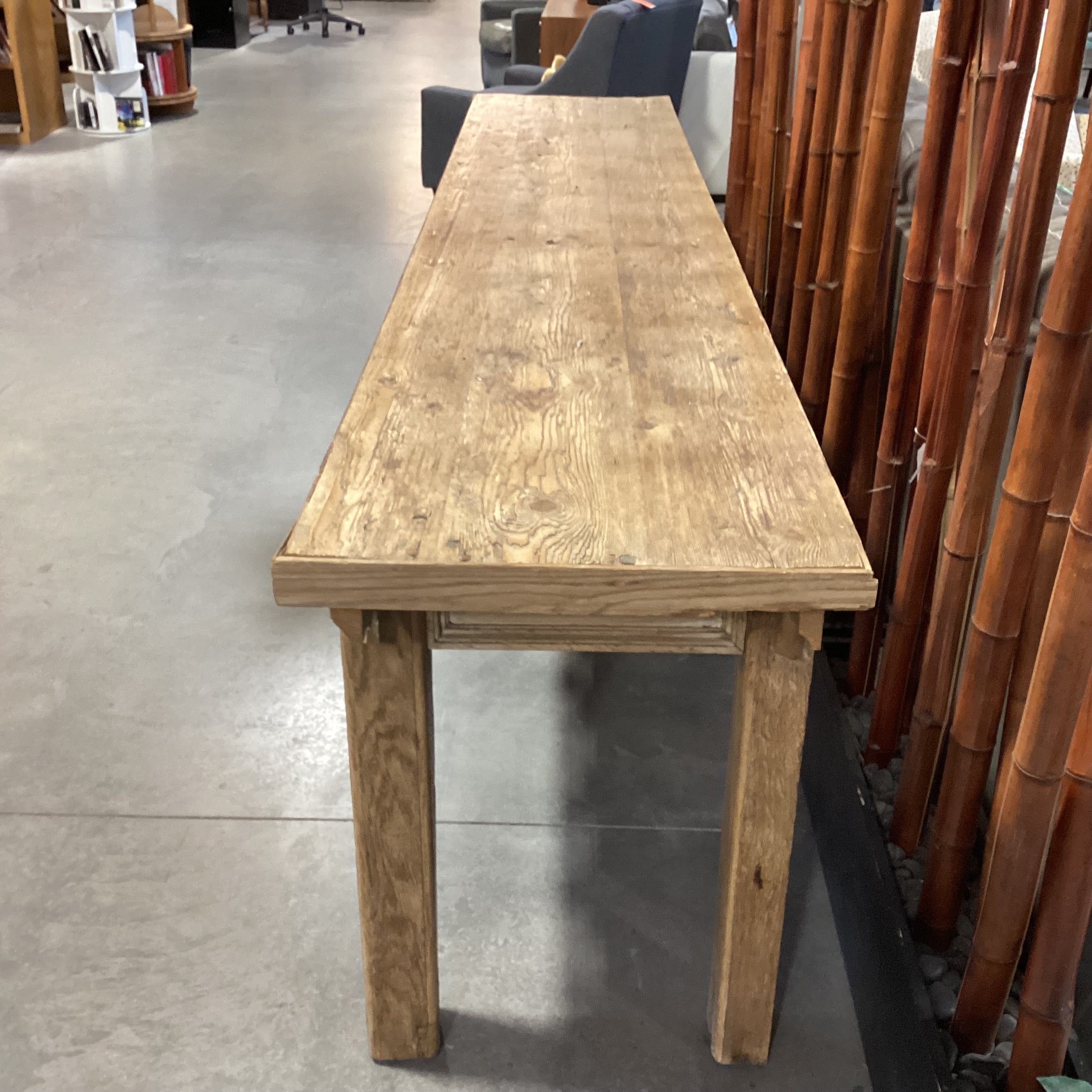 Antique Natural Distressed Wood Sofa Table 108"x 21"x 32"