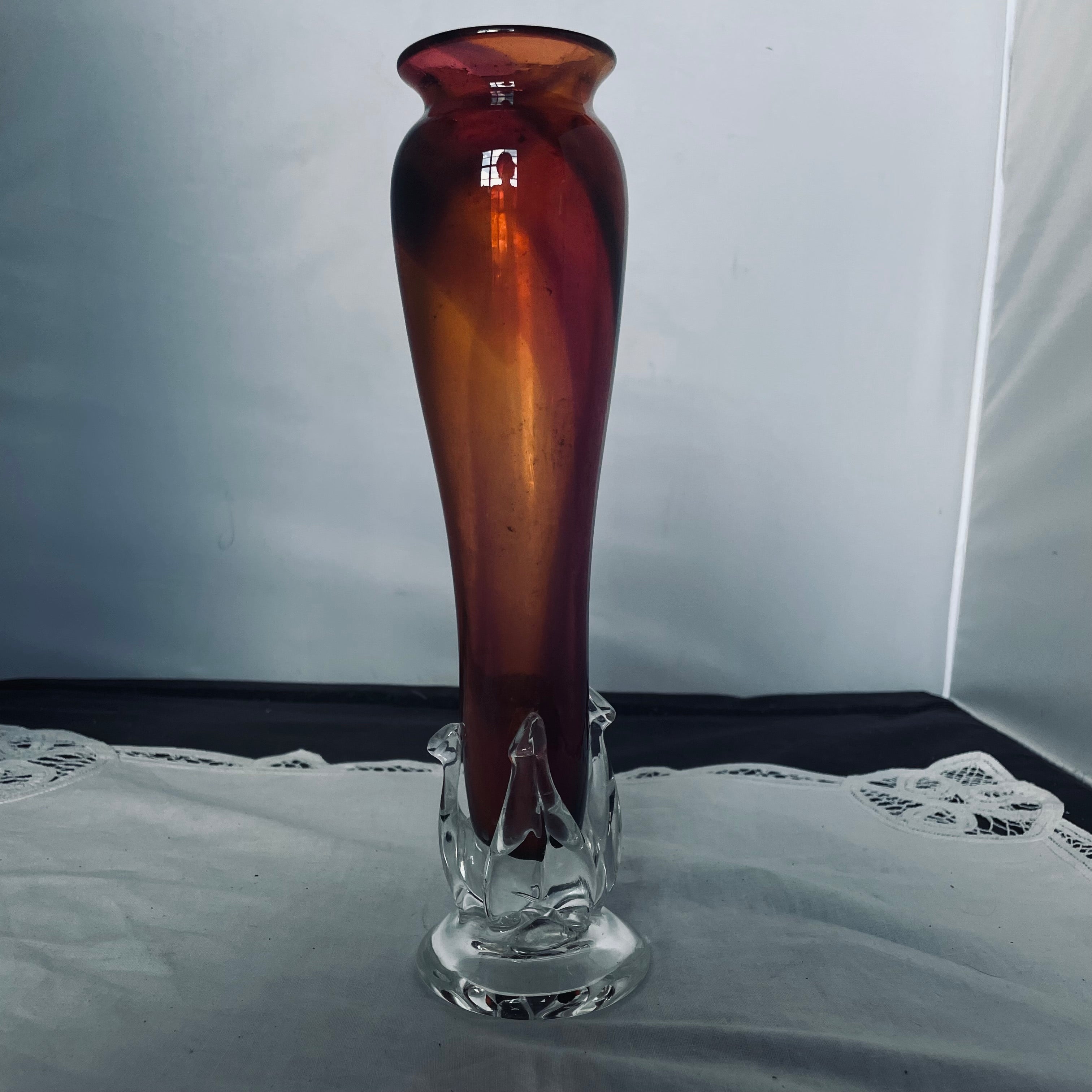 Amy Nowell Signed Handblown Art Glass Vase, 10.5"