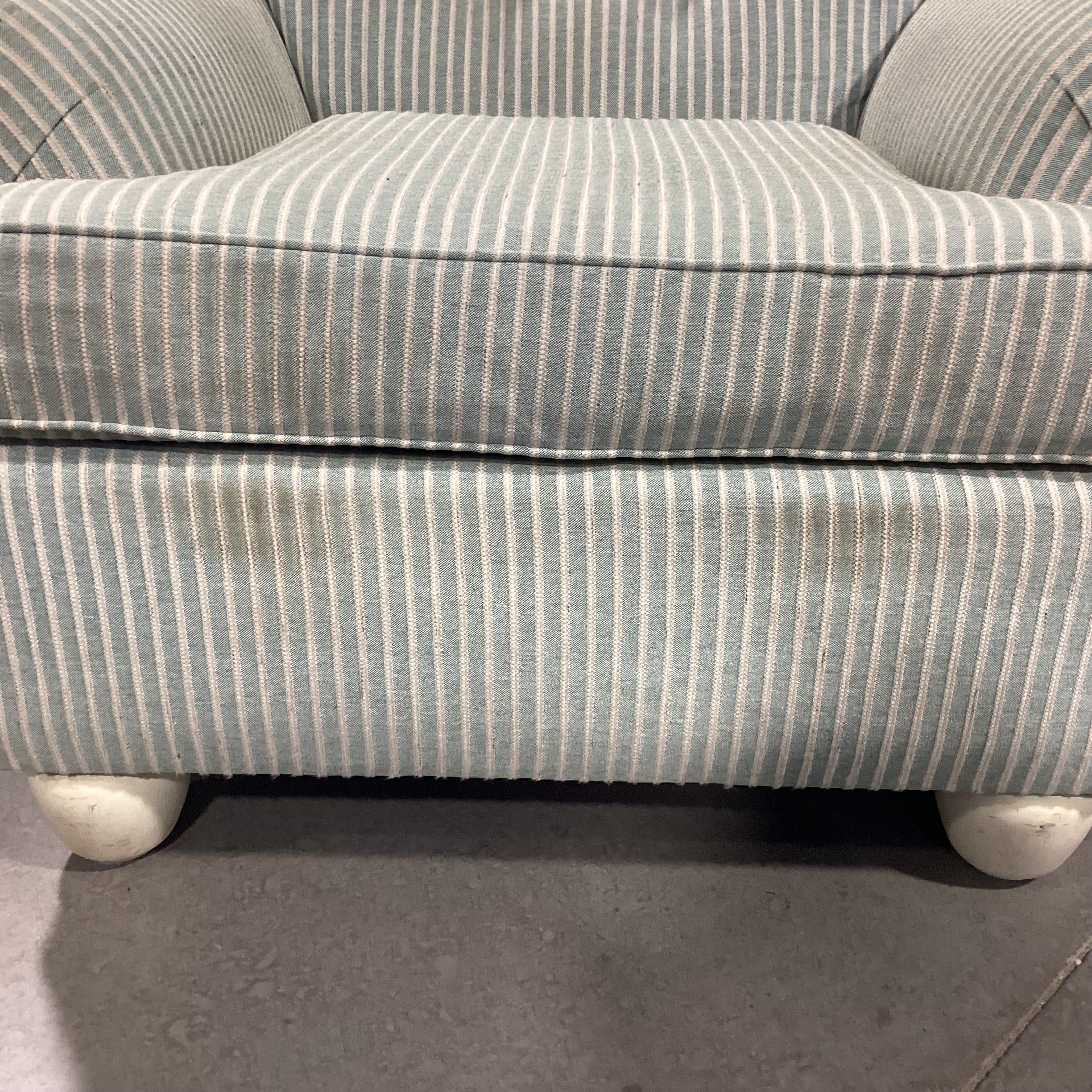 Cochrane Furniture Green & Ivory Woven Stripe Chair 39"x 39"x 33.5"