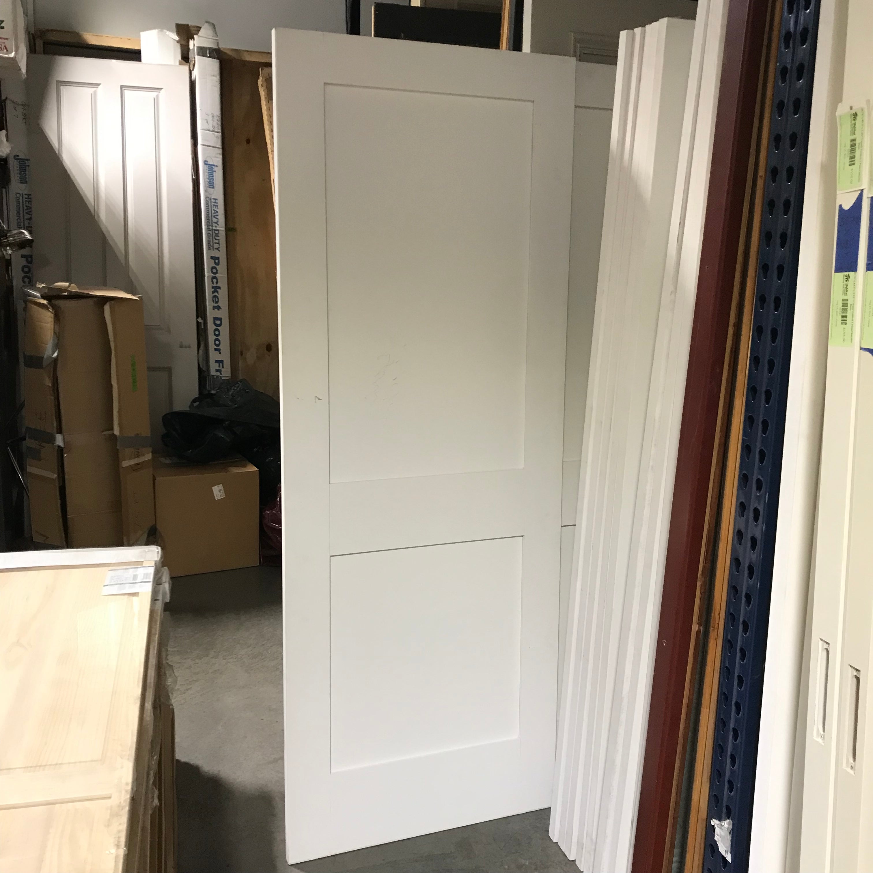 30"x 80"x 1.25" White Primed 2 Panel Skaker Interior Door