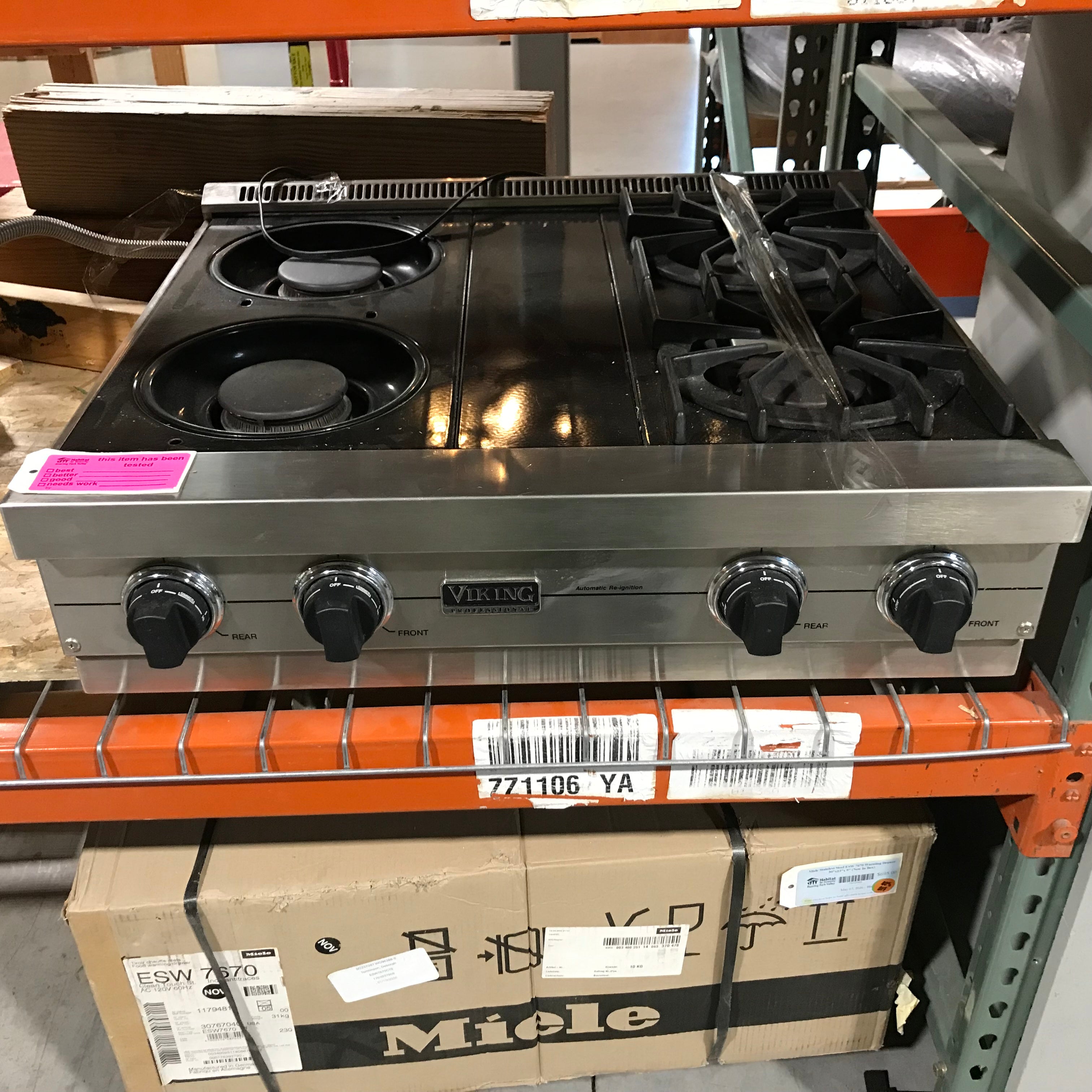 Viking Stainless Steel Gas Cook-Top 30"x 28"x 8"