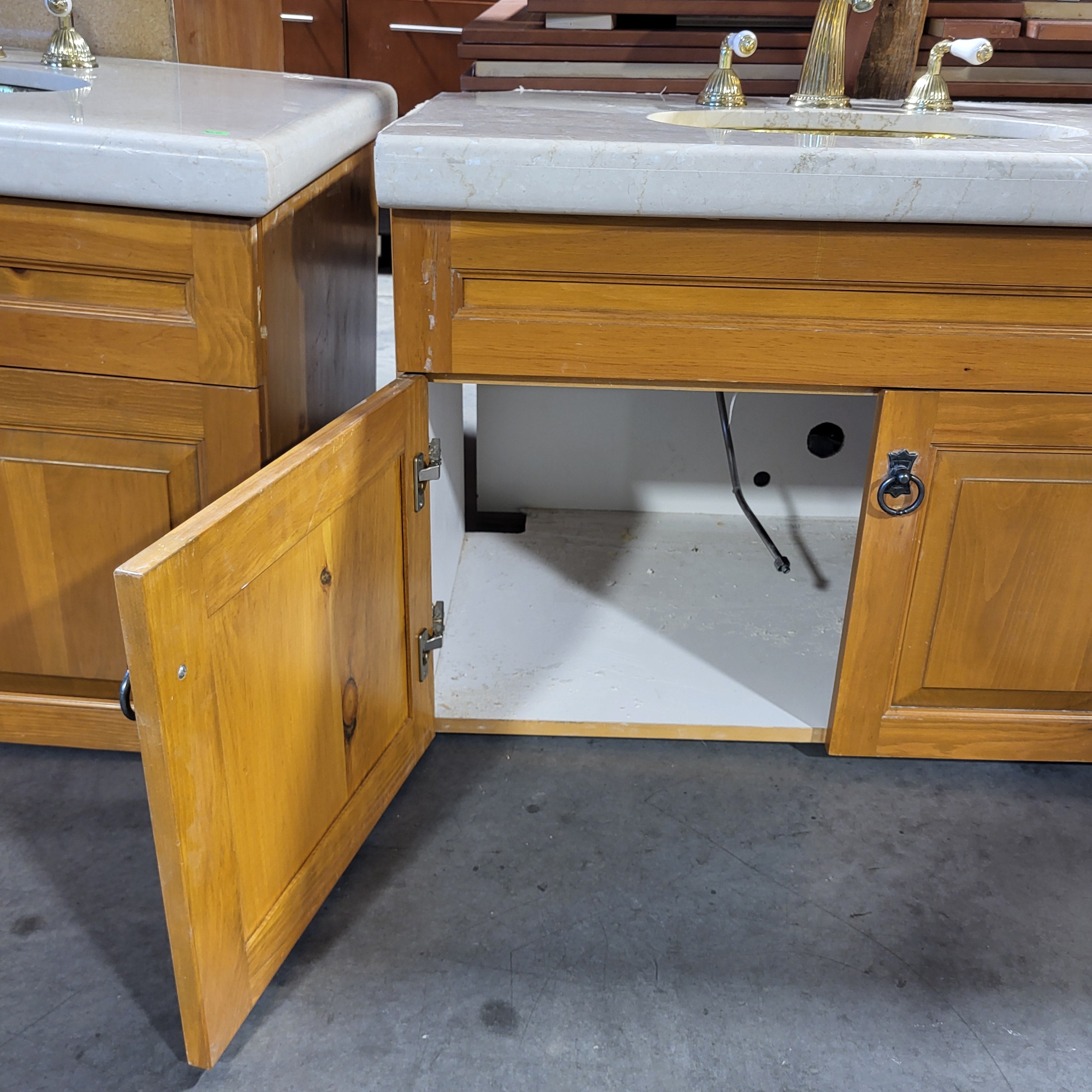 Granite Top 3 Drawer 2 Door Vanity 53"x 26"x 25.5"