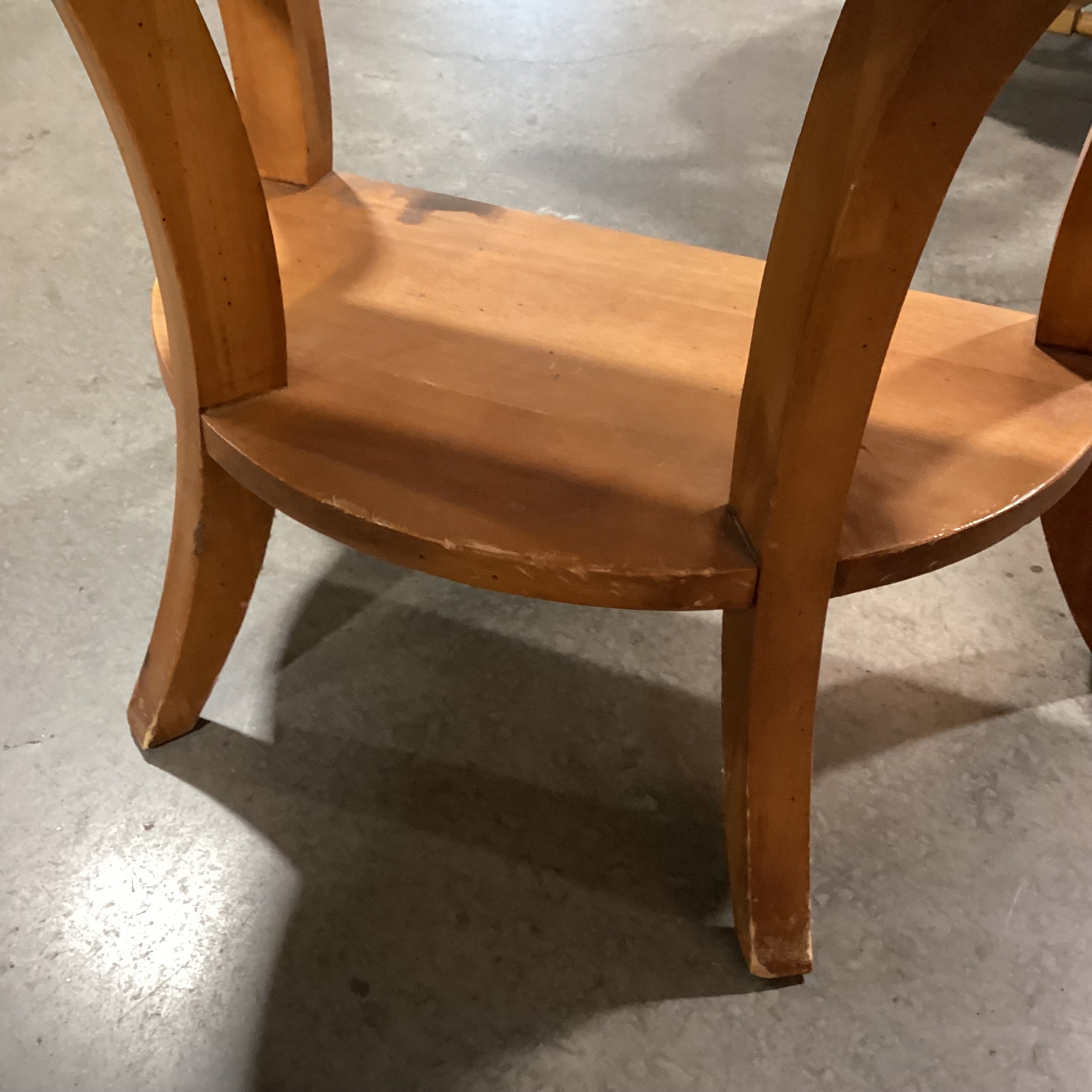 Brownwood Furniture Light Finished Distressed Pine Halfmoon 1 Drawer Accent Table 32.5"x 18.5"x 28"