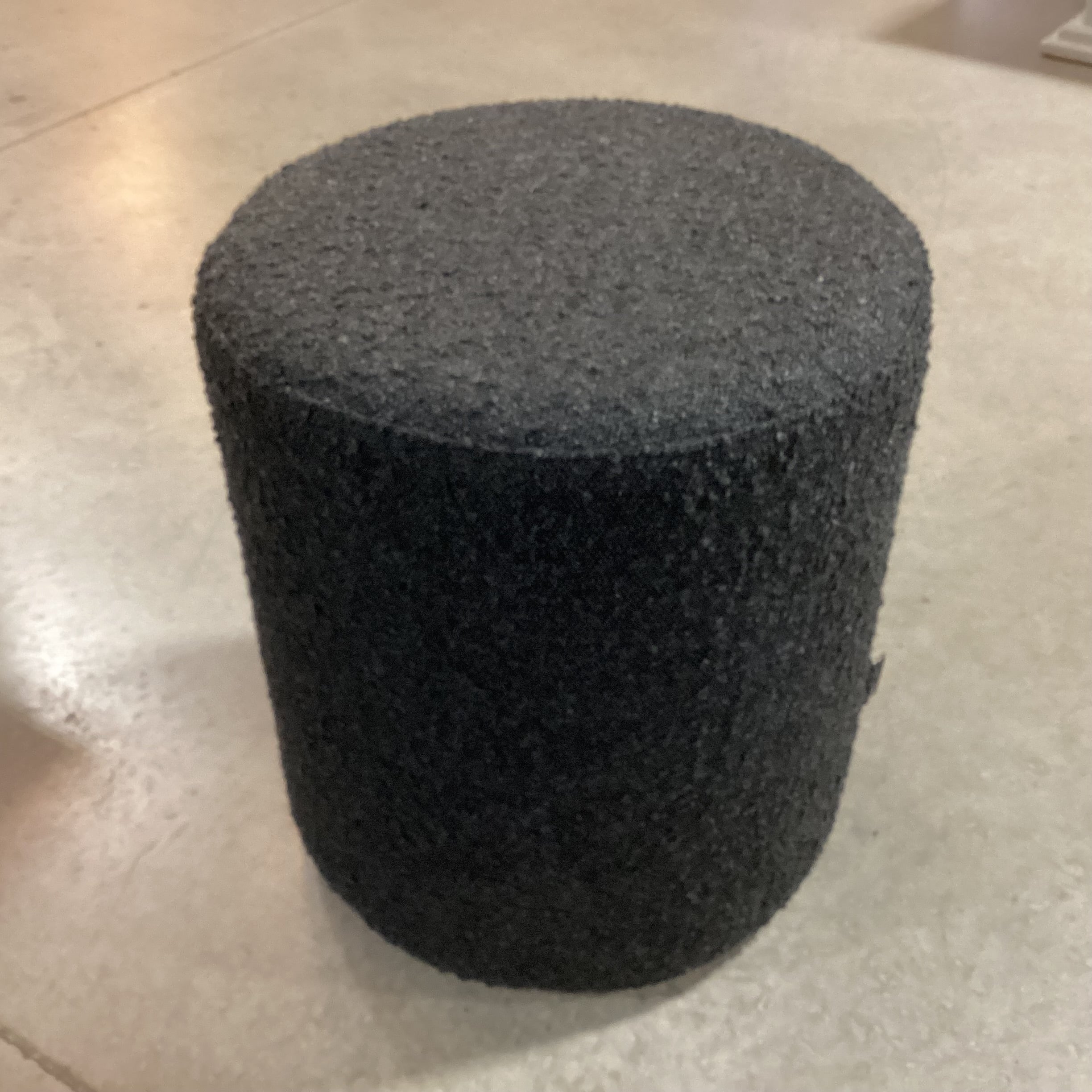 Rove Concepts Black Chatou Boucle Stool Ottoman 16" Diameter x 18"