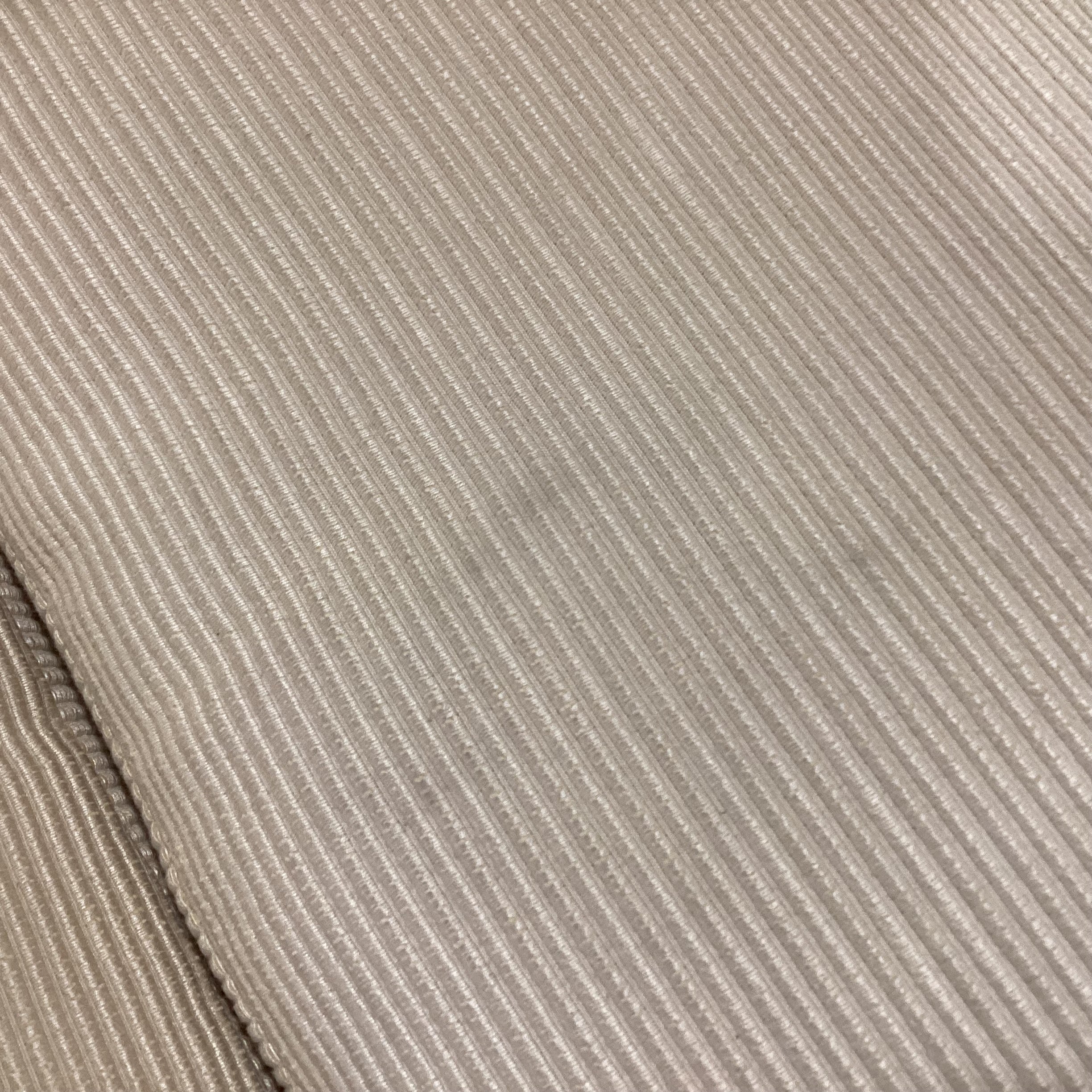 Gina B Custom Blonde Leather & Ribbed Upholstery Down Mix Sofa 90"x 42"x 26"