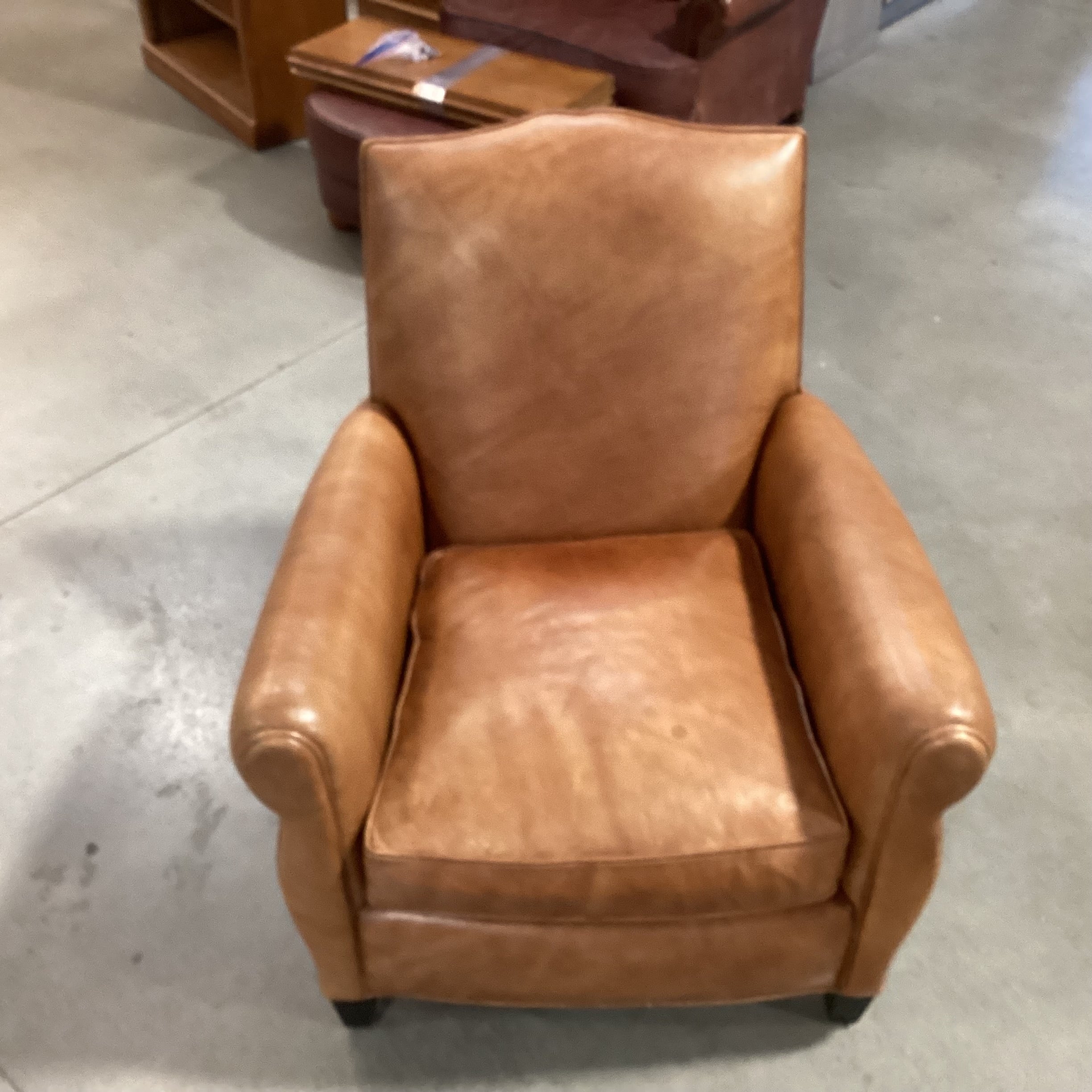 Lee Industries Leather with Back Nailhead Club Chair 31"x 35"x 33"