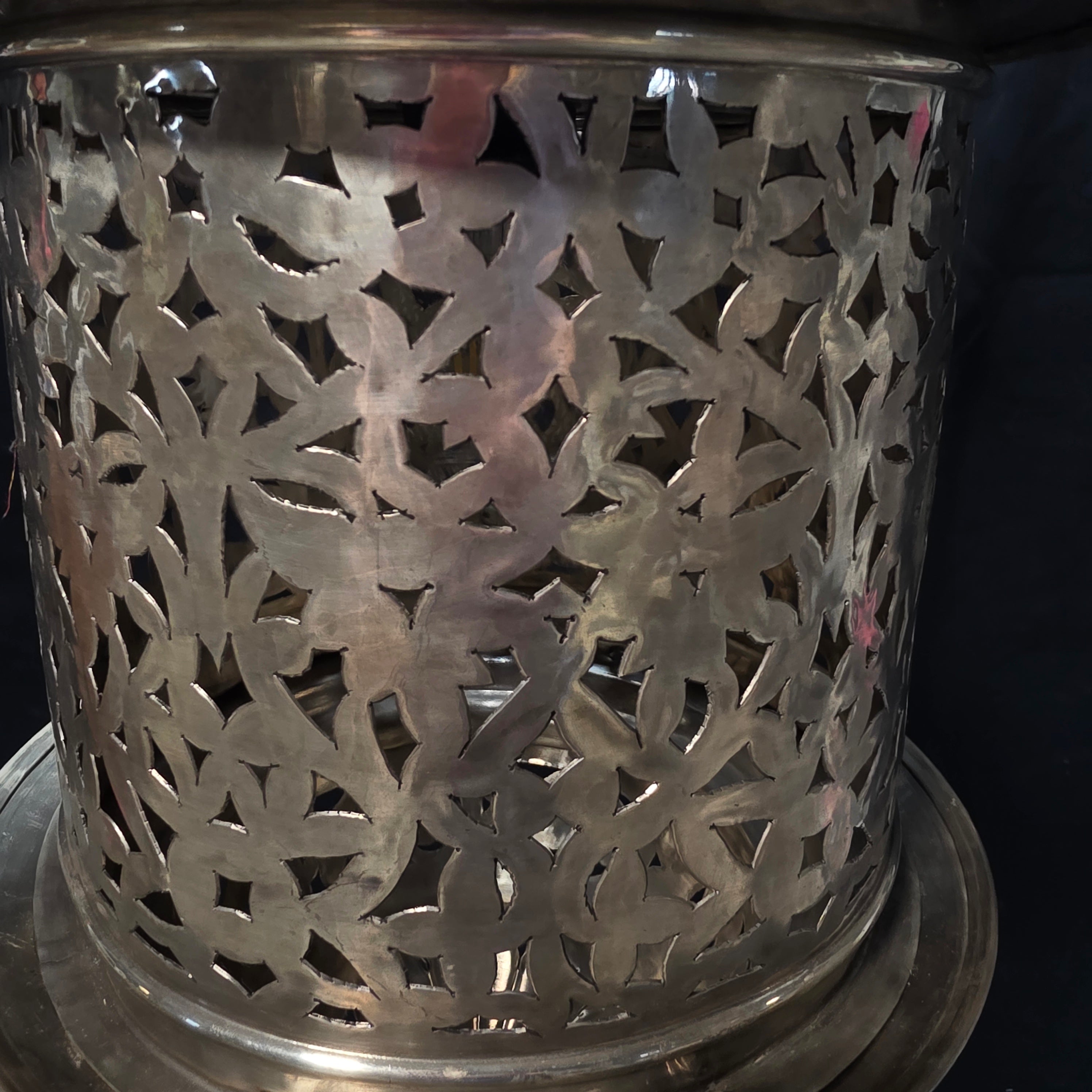 Brushed Metal Moroccan Style Hanging Pendant Light 13"Dx30"