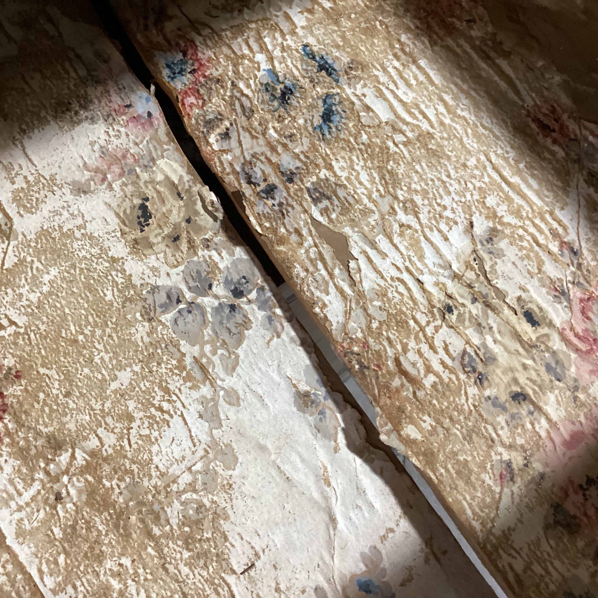 Antique Spindle Leg Hand Painted Bird & Floral 3 Drawer Chest 42"x 19"x 55"