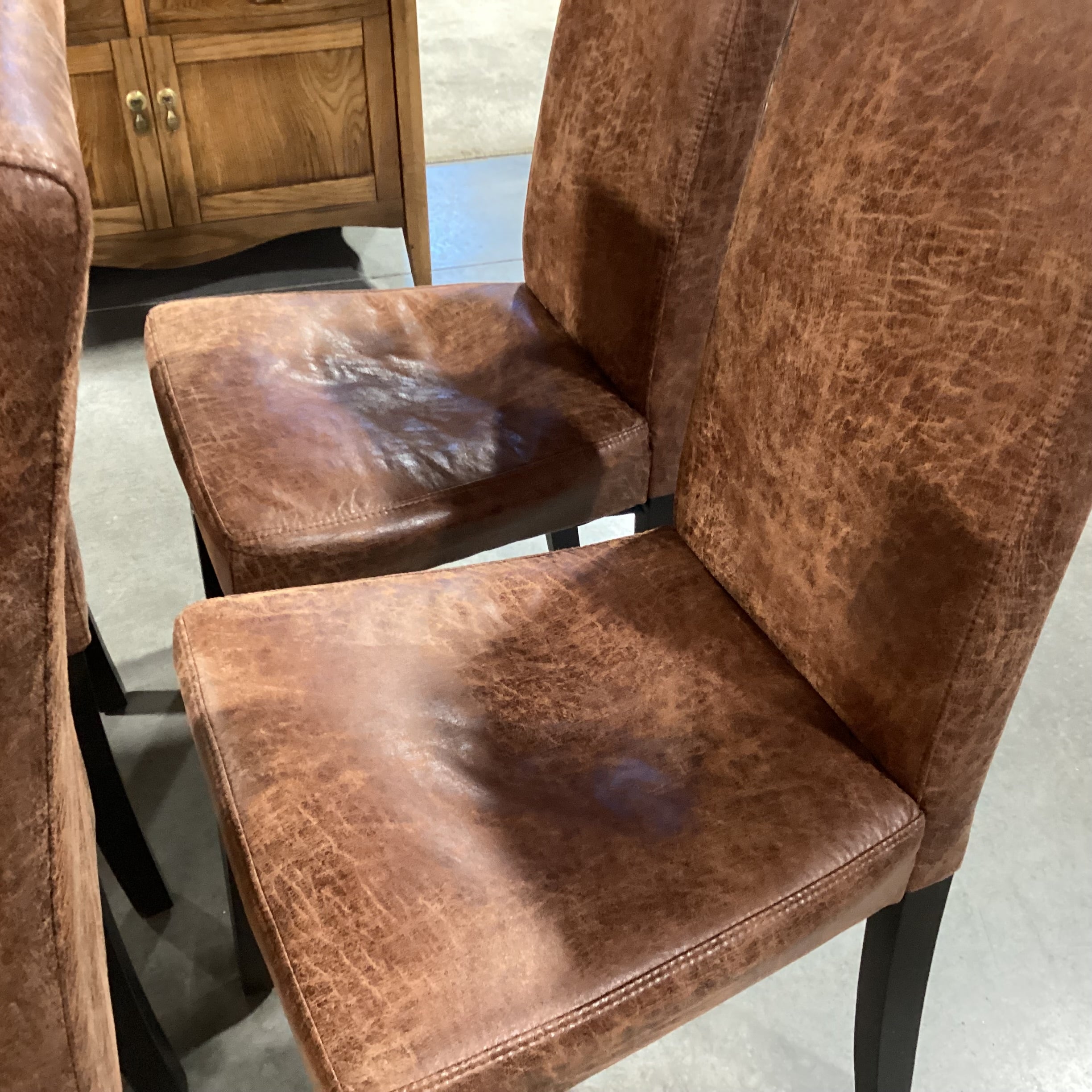 SET of 4 Faux Leather Dining Chairs 19"x 20"x 40"