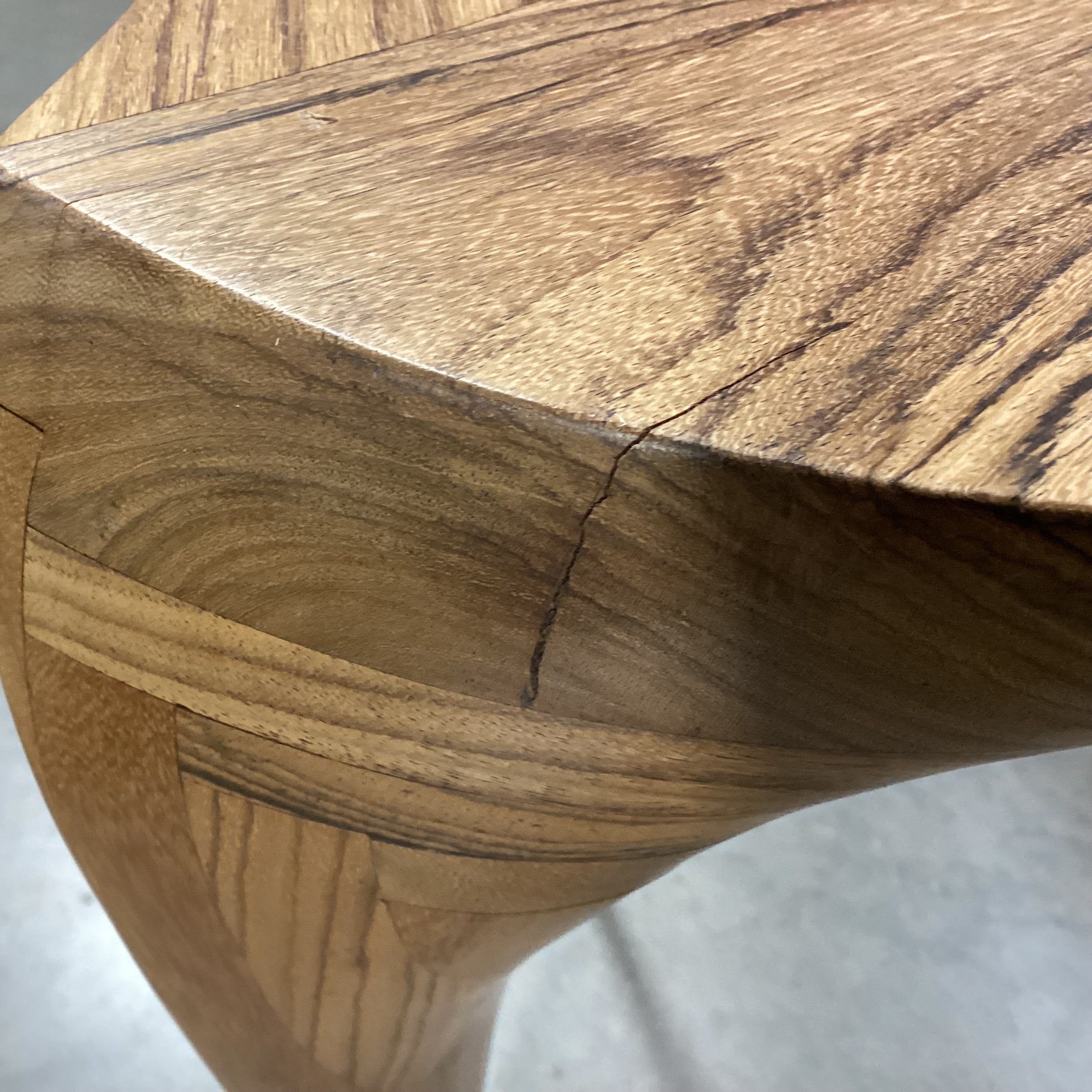 Victor Dinovi 1999 Walnut Triangular Accent Table 24"x 24"x 40"