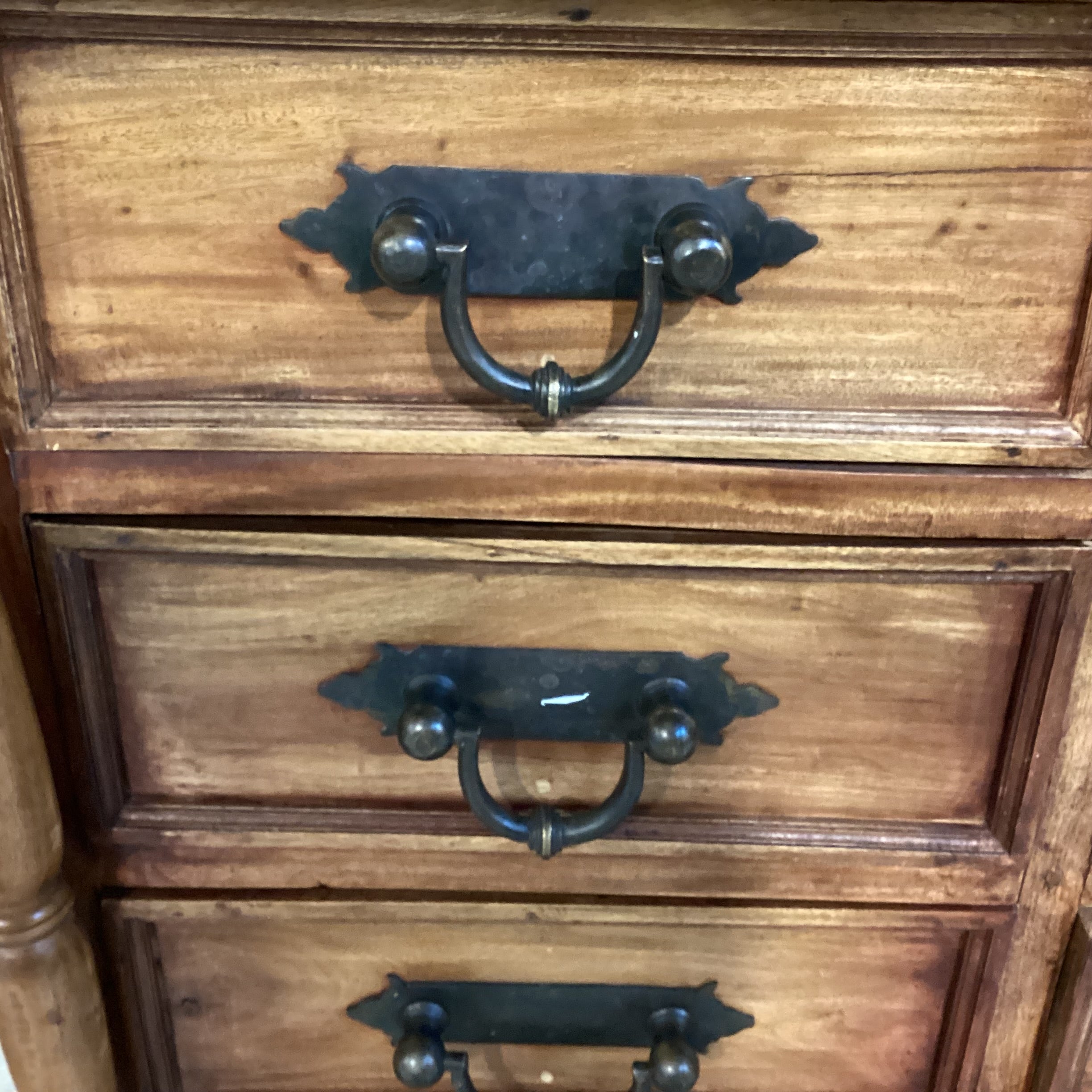 Solid Rustic Carved Wood & Iron 12 Drawer Dresser 68"x 26"x 45.5"