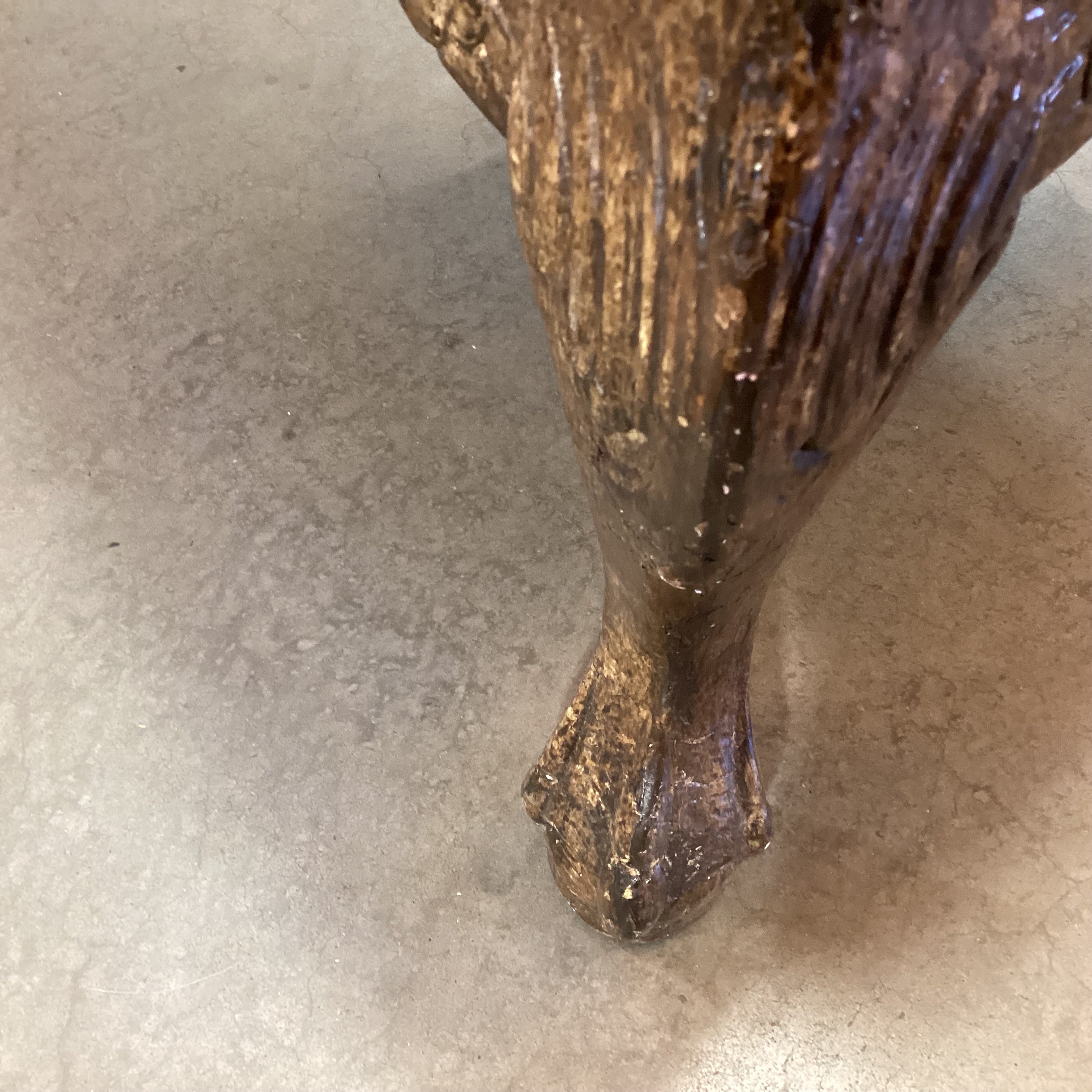 ARA Collection Croc Style Leather Raised Ivory Velvet & Brown Metallic Woven with Crackle Finish Claw & Ball Carved Wood Chair 29"x 32"x 39"