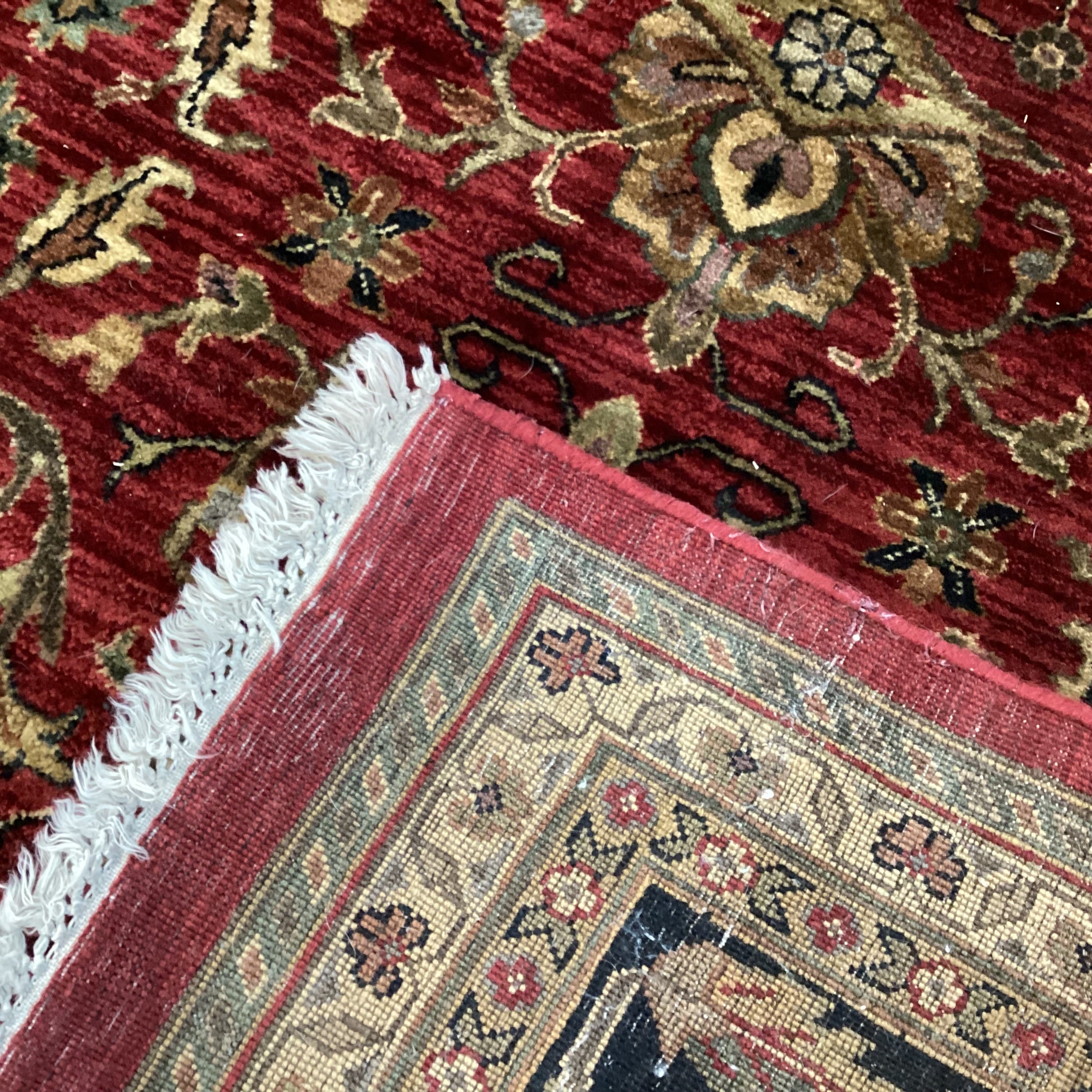 Red Gold Black Hand Woven Wool Rug 8'1"x 10'1"