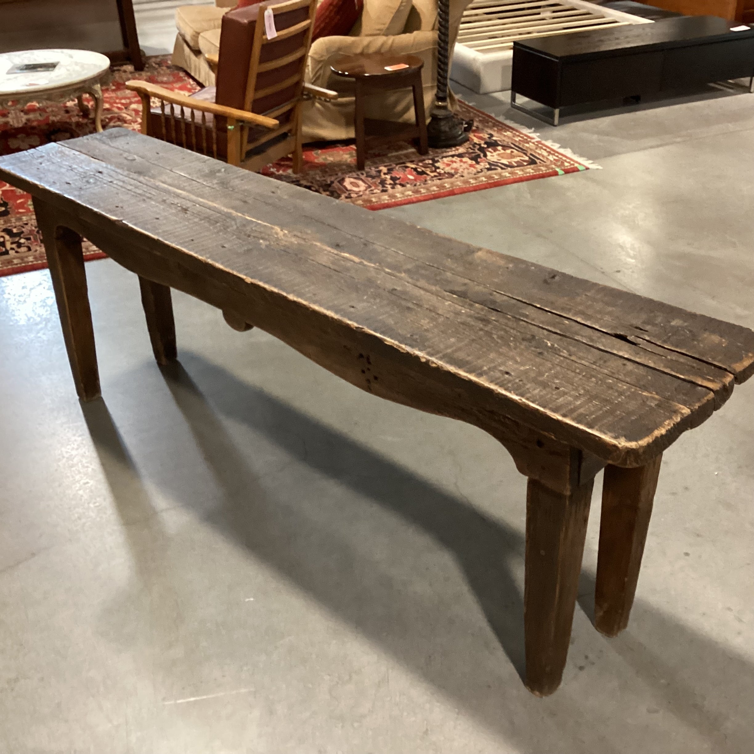 Antique Rustic Reclaimed Wood Console Sofa Table 89"x 20"x 32"
