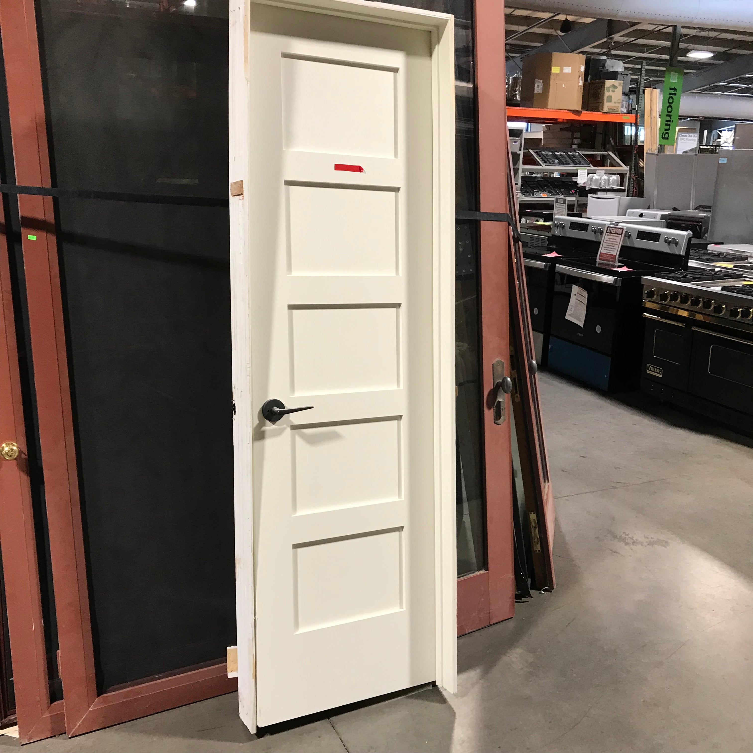 25.75"x 81.25"x 5" Rough Opening Beige 5 Panel Shaker Interior Door with Jamb