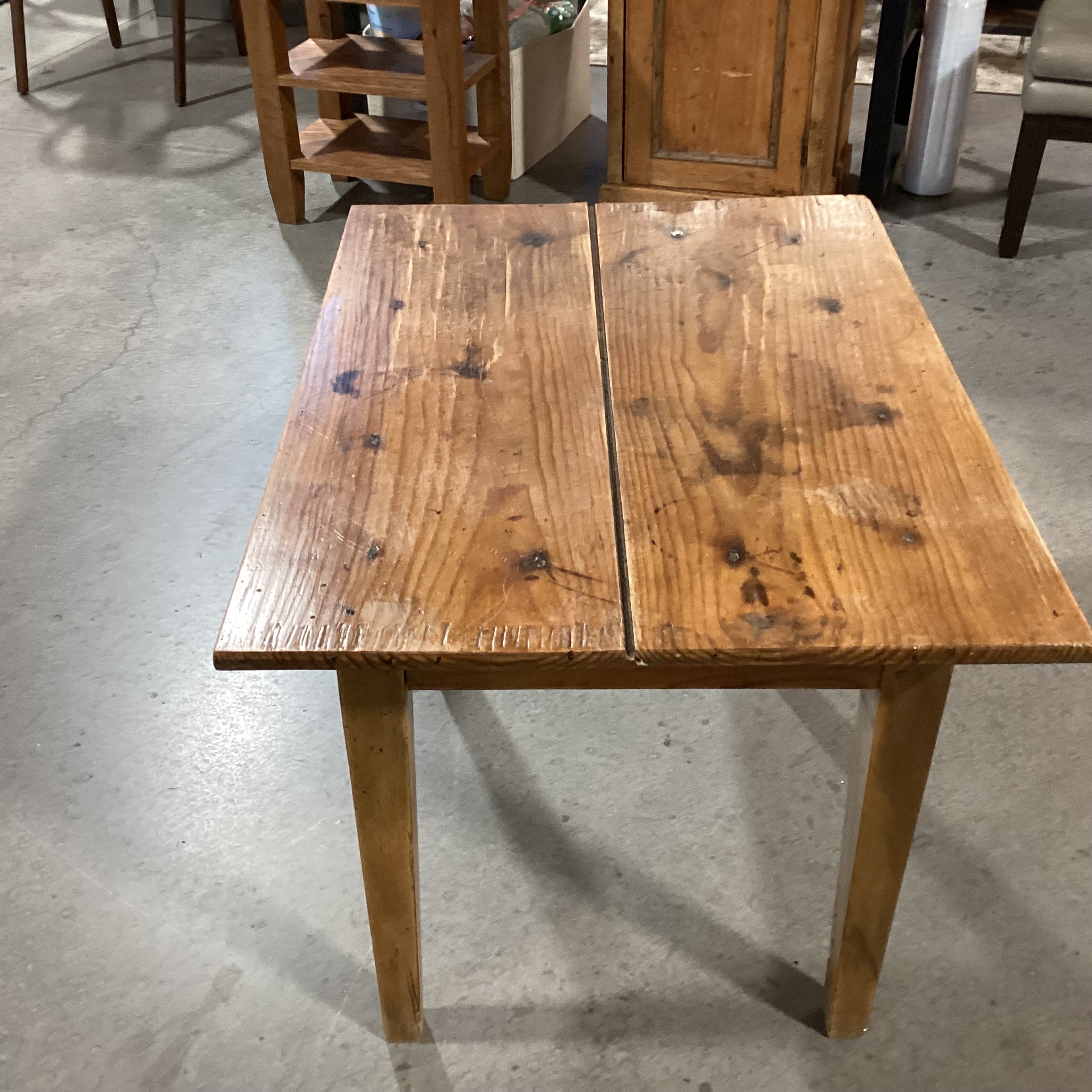 Antique Wood & Plank Accent Table 30"x 22.5"x 23"