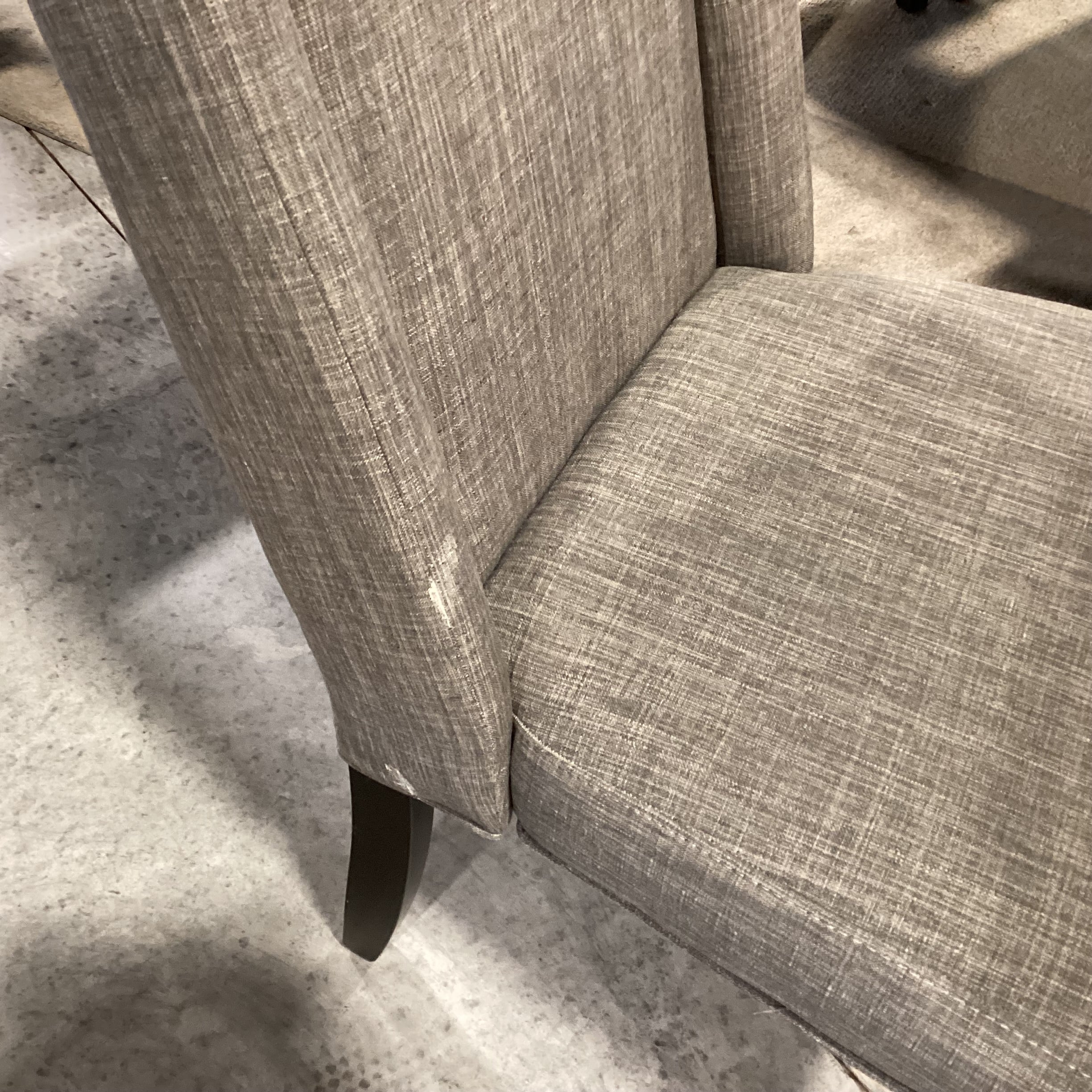 Dark Finish Wood & Veneer 1 Leaf Table & 10 Grey Woven Chairs Dining Set 78"x 42"x 30"