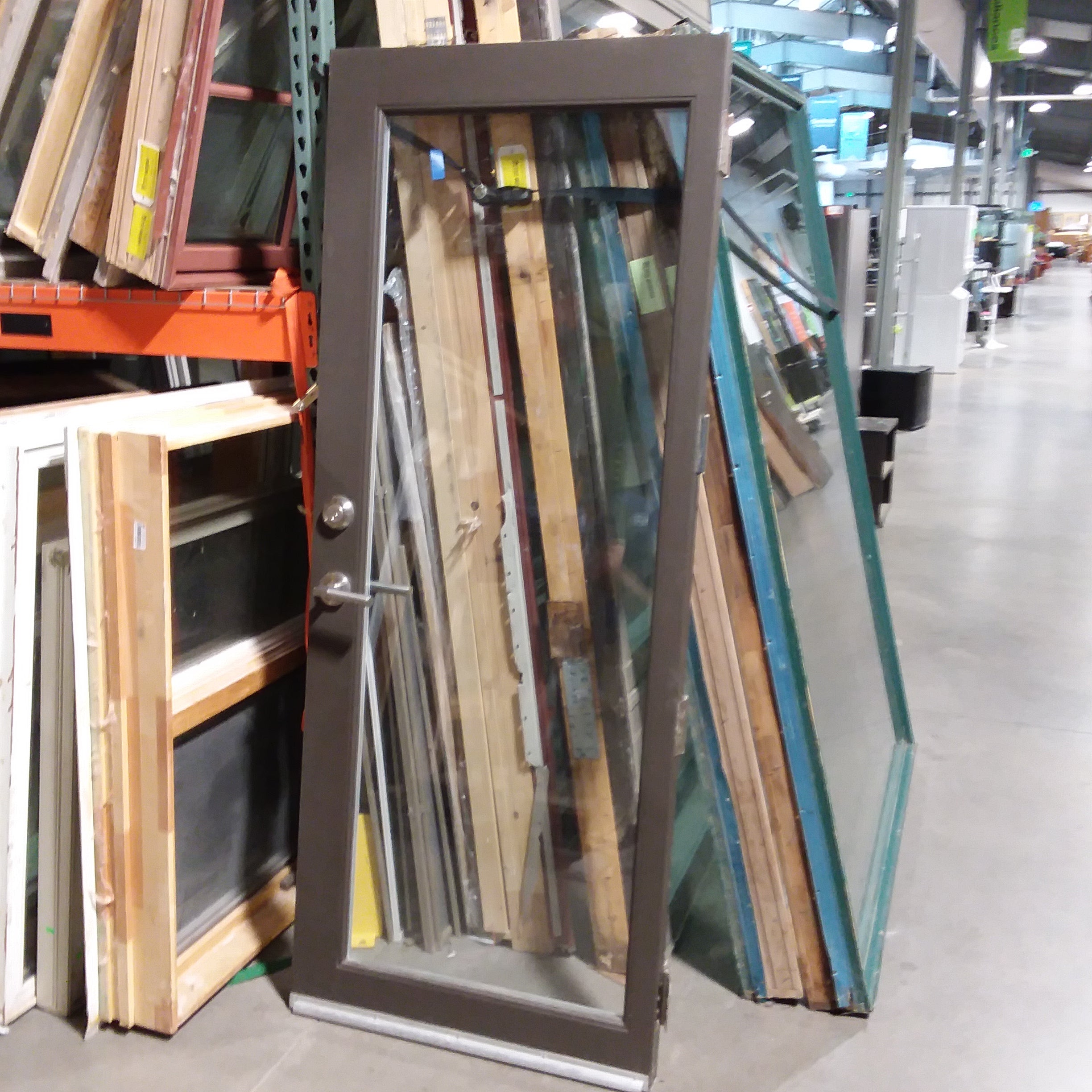 31"x 76.25"x 1.75" Wood Clad Glass Exterior Door