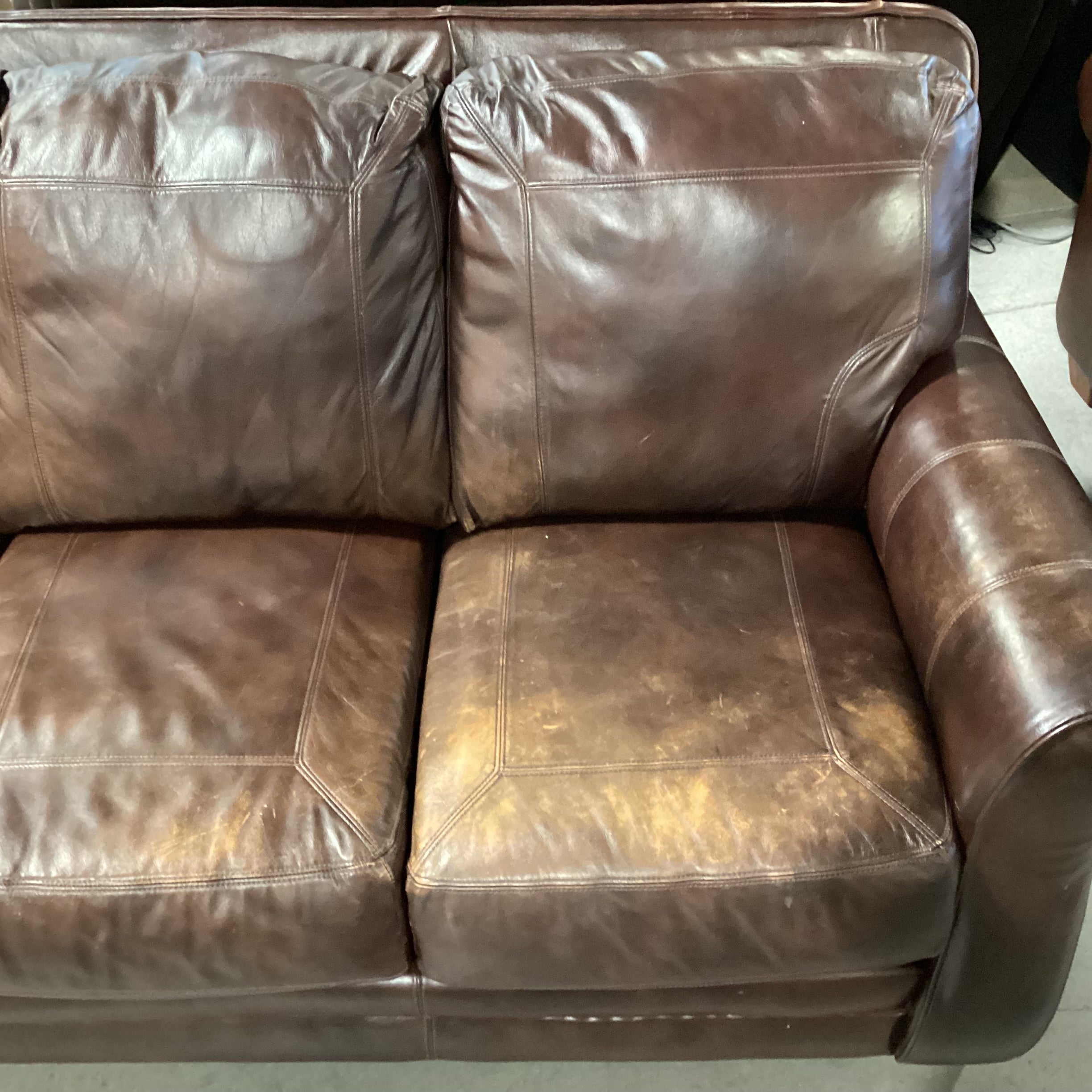 Brown Leather Sofa 84"x 36"x 37"