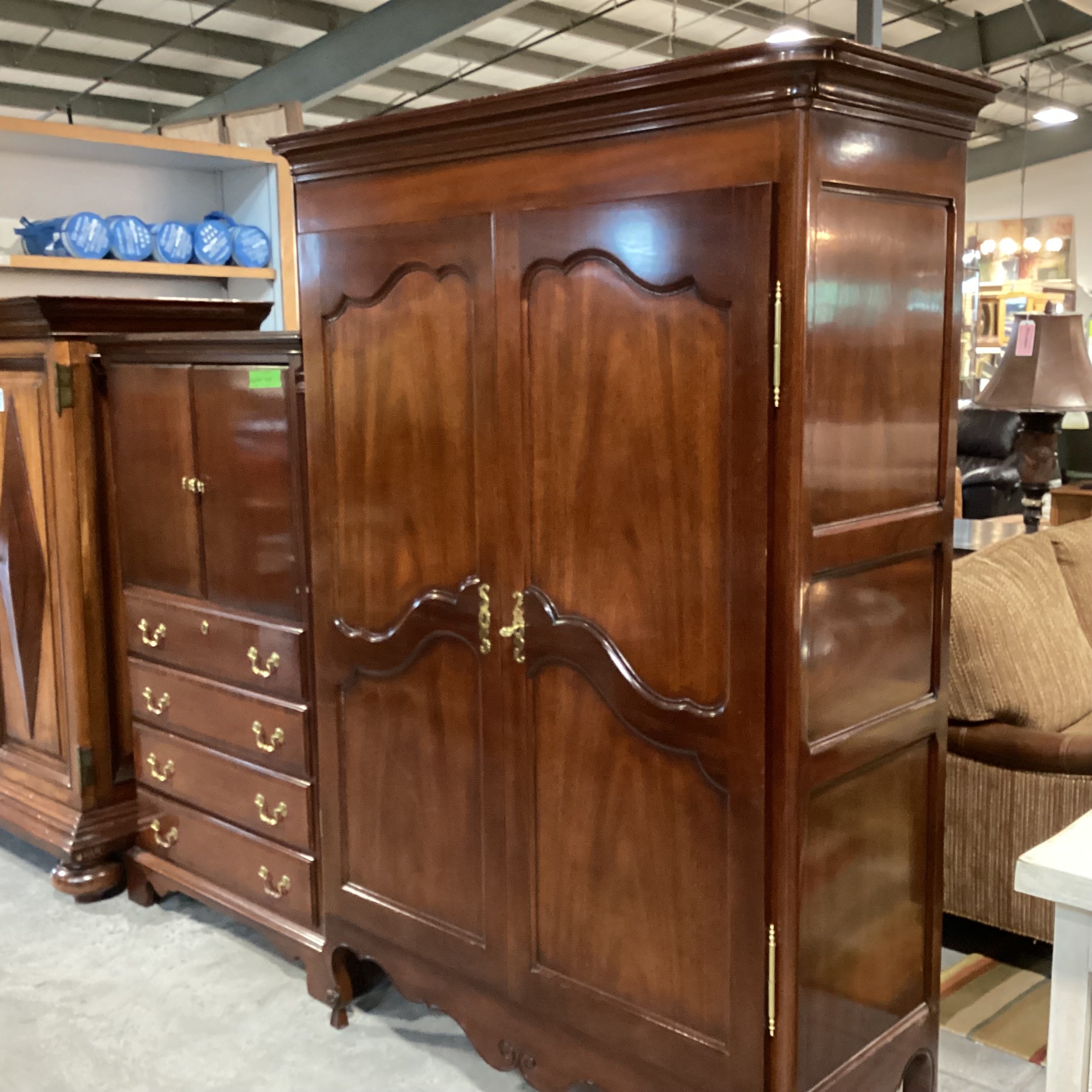 Kindel Winterthur Reproductions Lacquer Finished Wood 2 Door 3 Drawer Armoire 52"x 23"x 75"