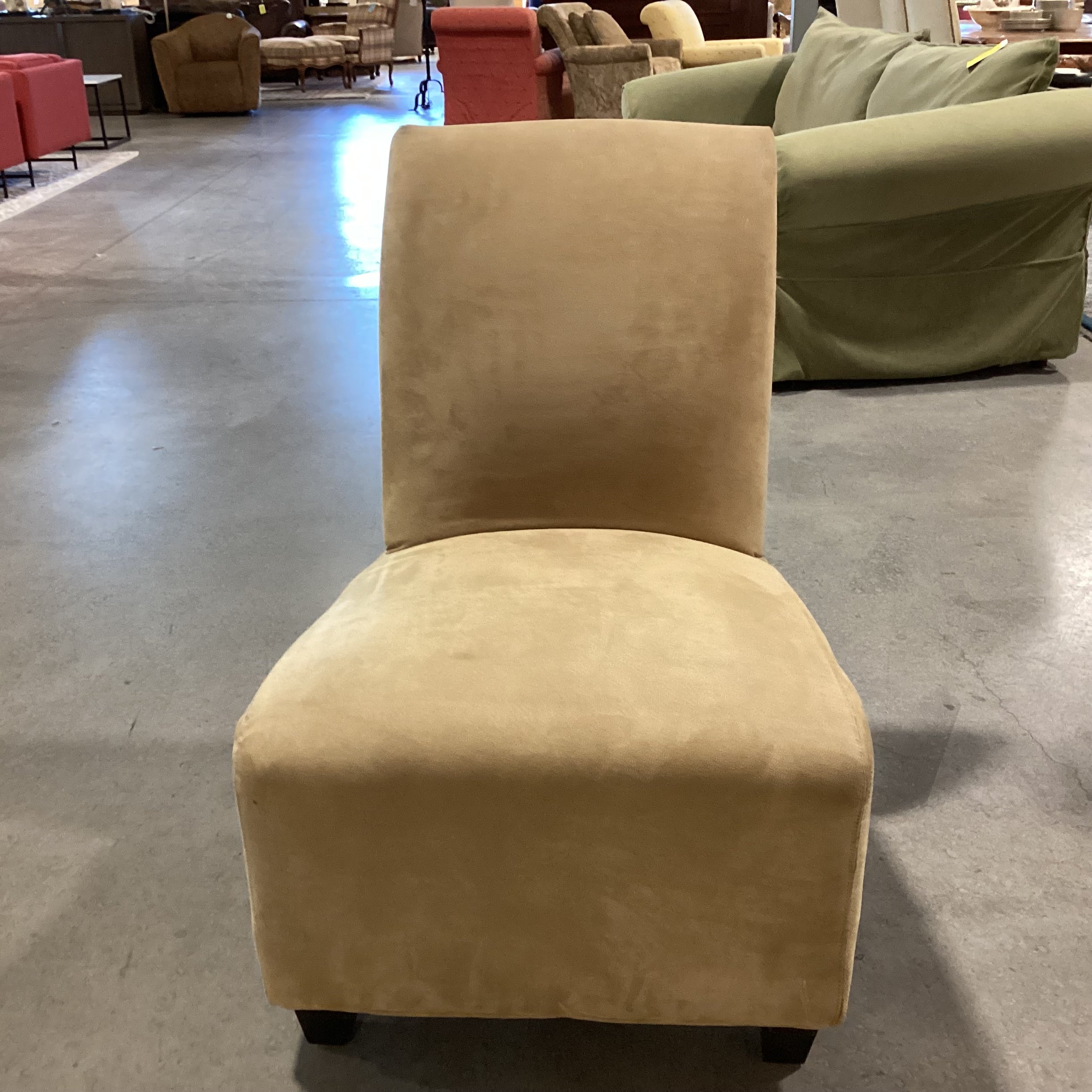 Golden Chair Furniture Tan Micro Suede Slipper Chair 26"x 33"x 36"