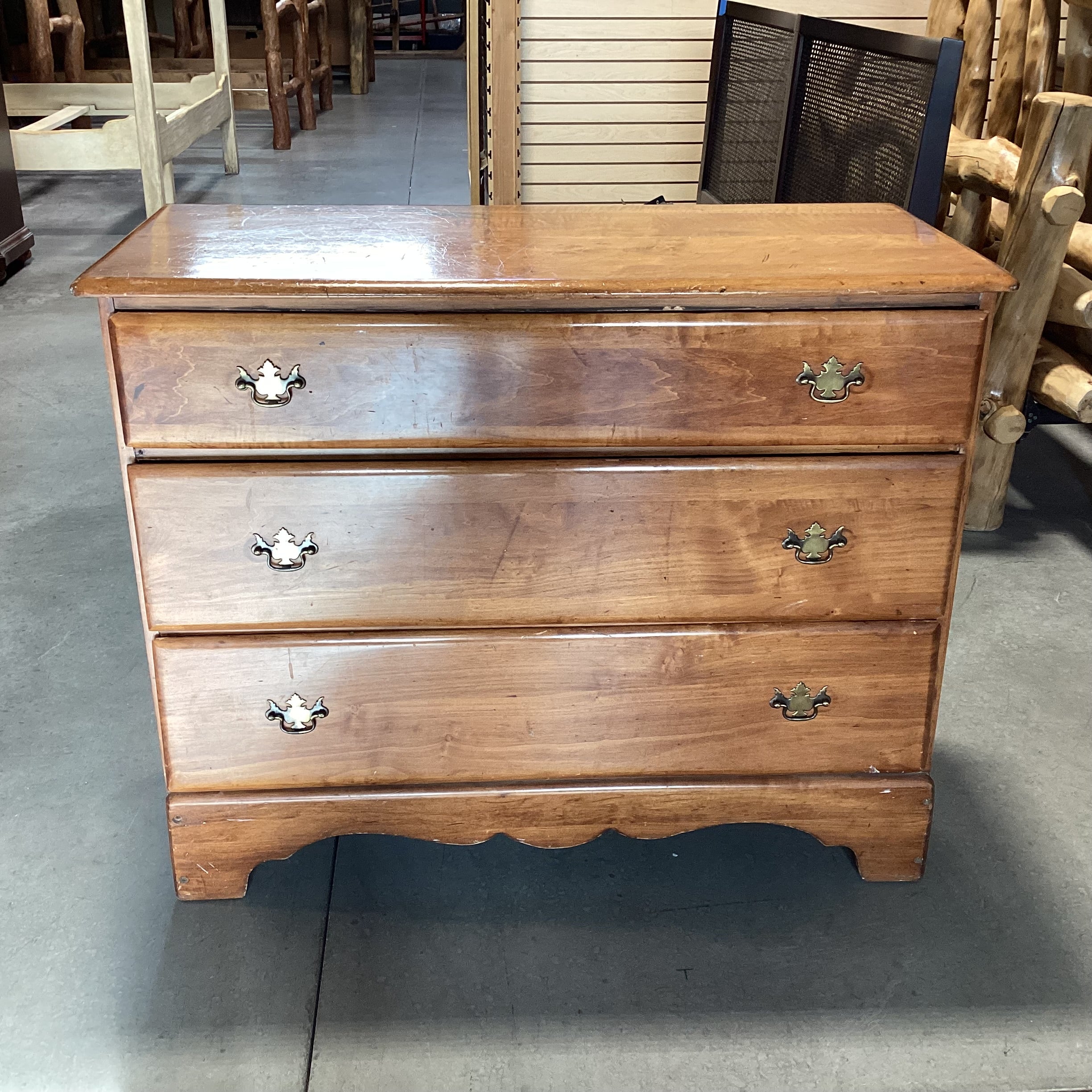 Antique Maple 3 Drawer Chest 42"x 19"x 33.5"