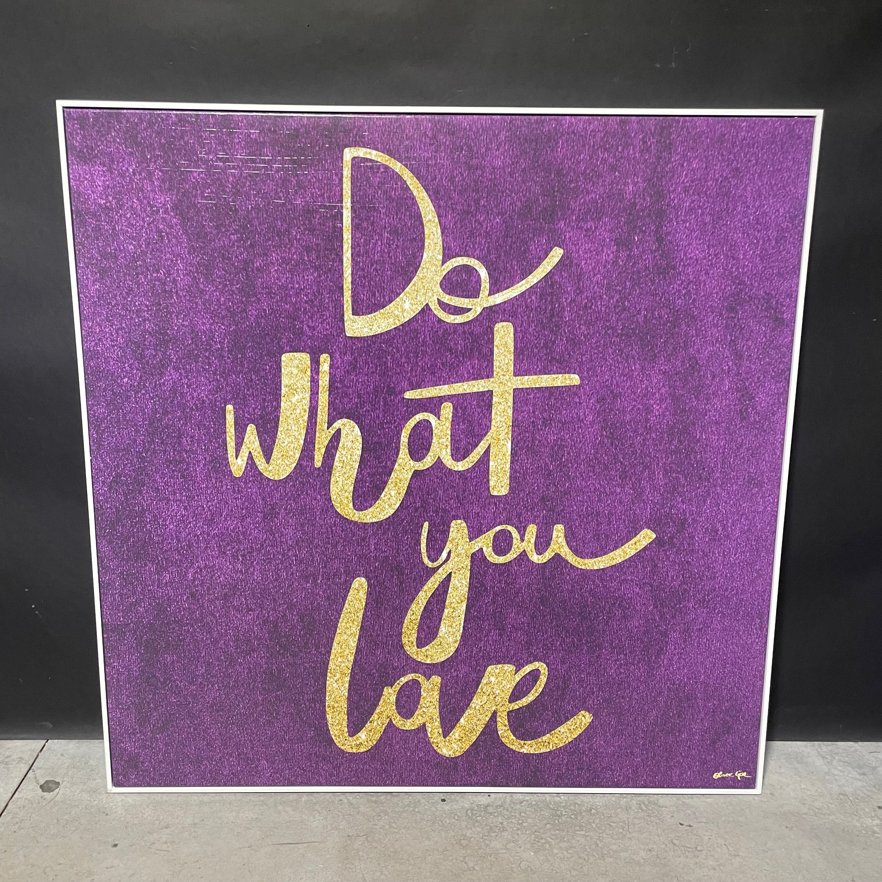 Oliver Gal "DWYL - Do What You Love" Custom Framed Canvas Print 51" x 51"