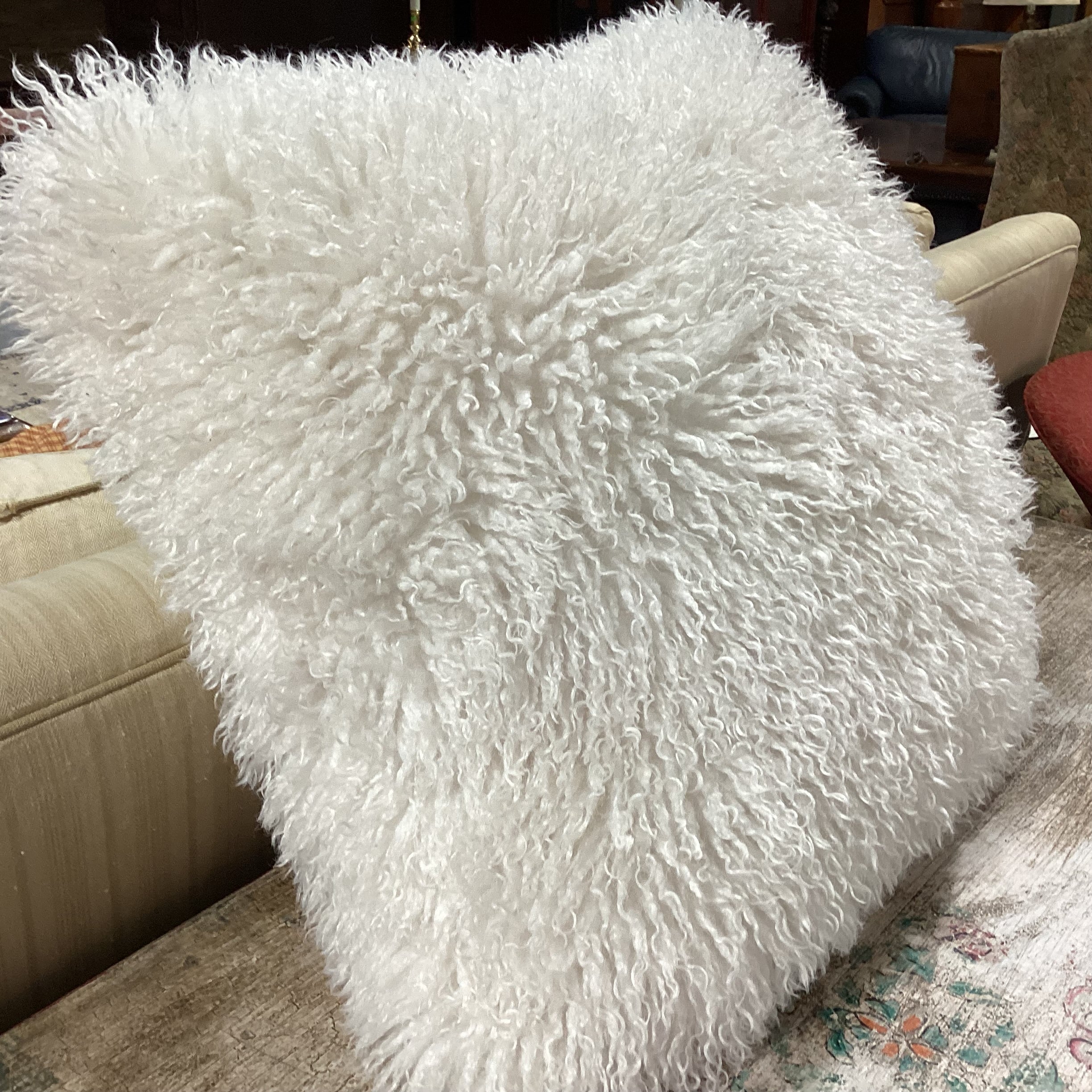 Mongolian Lamb Accent Pillow 22"x 22"