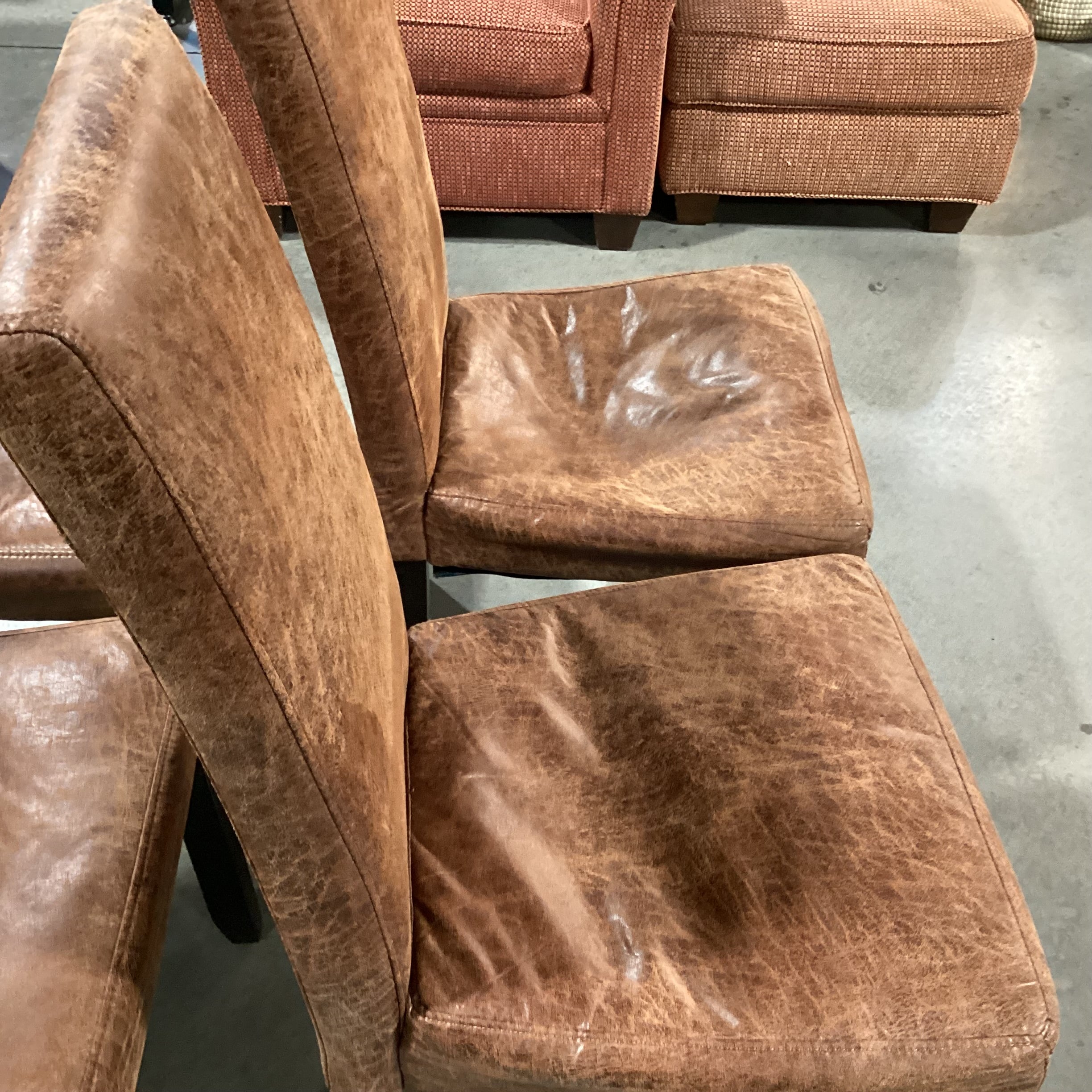 SET of 4 Faux Leather Dining Chairs 19"x 20"x 40"