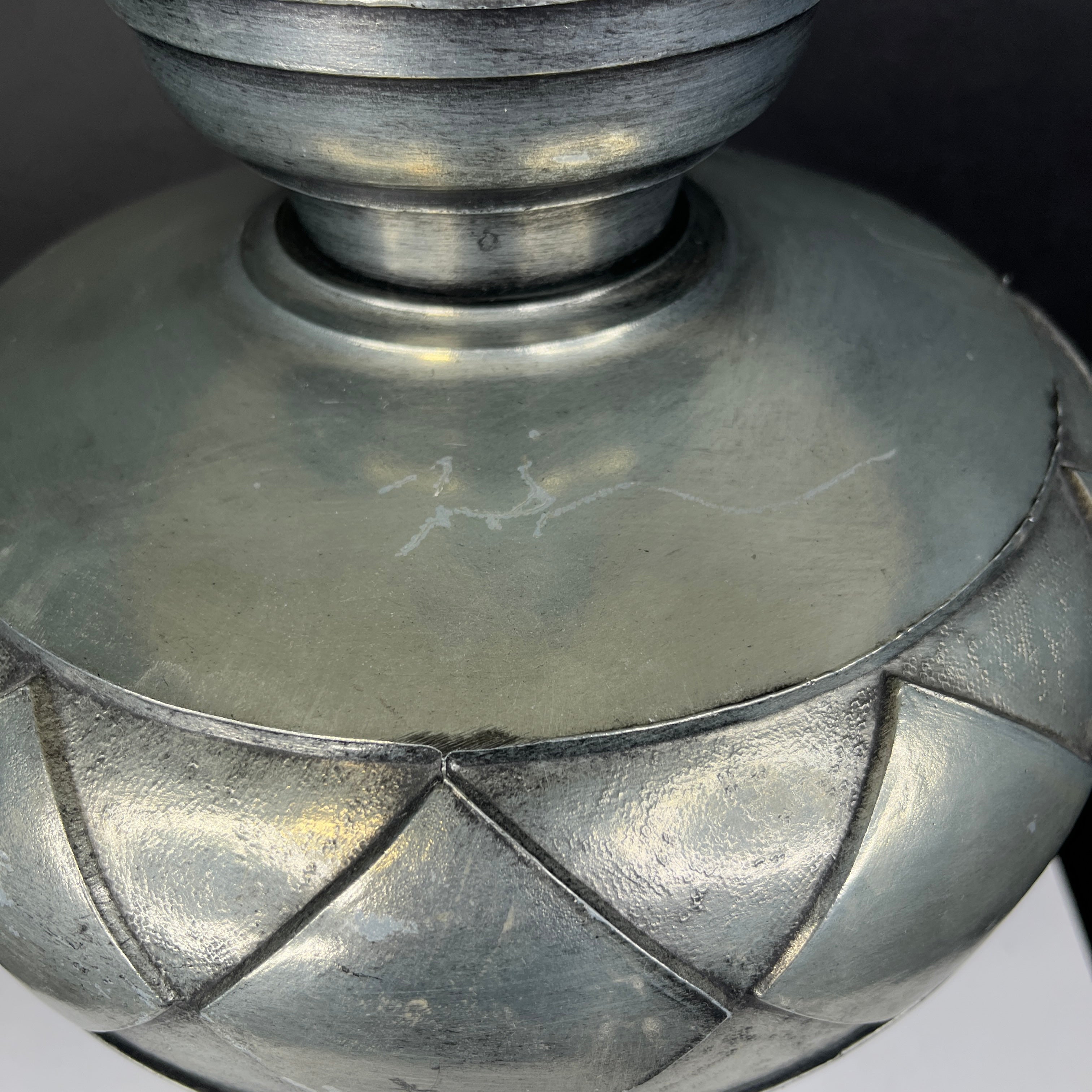 Vintage Cast Metal with Shade Table Lamp 12” Diameter @ Shade x 23”