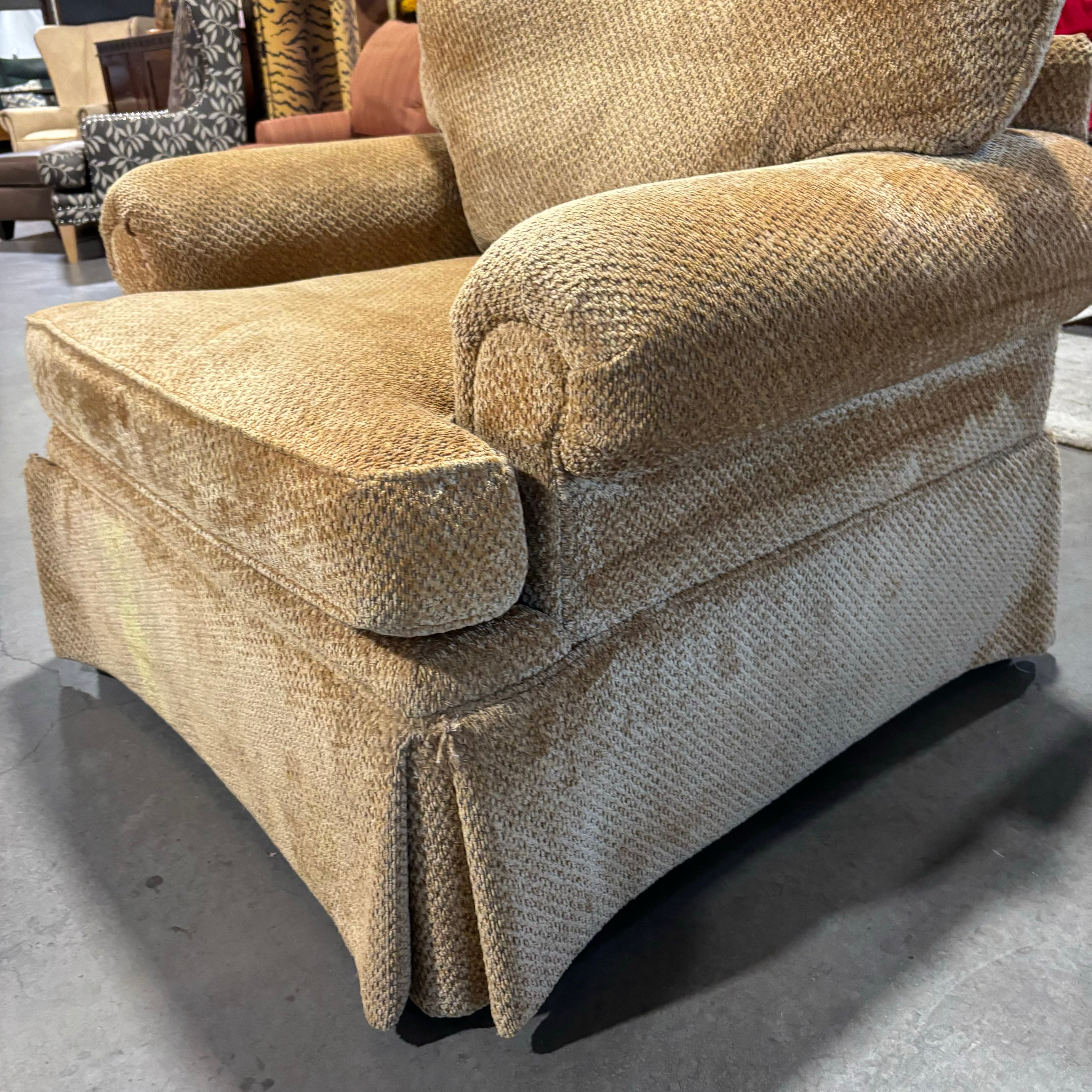 William Alan Gold Chenille Woven Chair 44"x 38"x 31"
